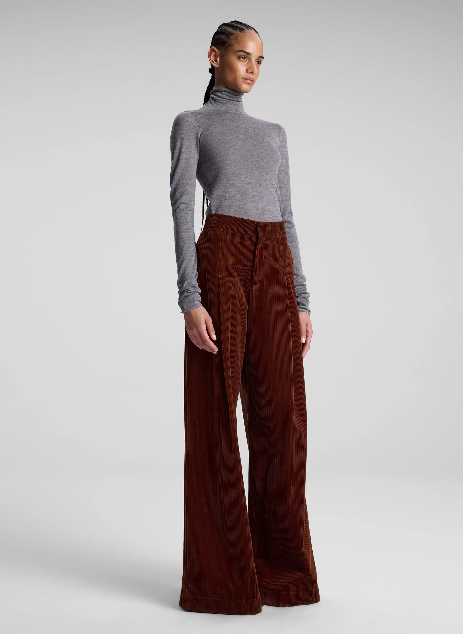 Bottoms>A.L.C. Andrew Wide Leg Corduroy Pant Brandy