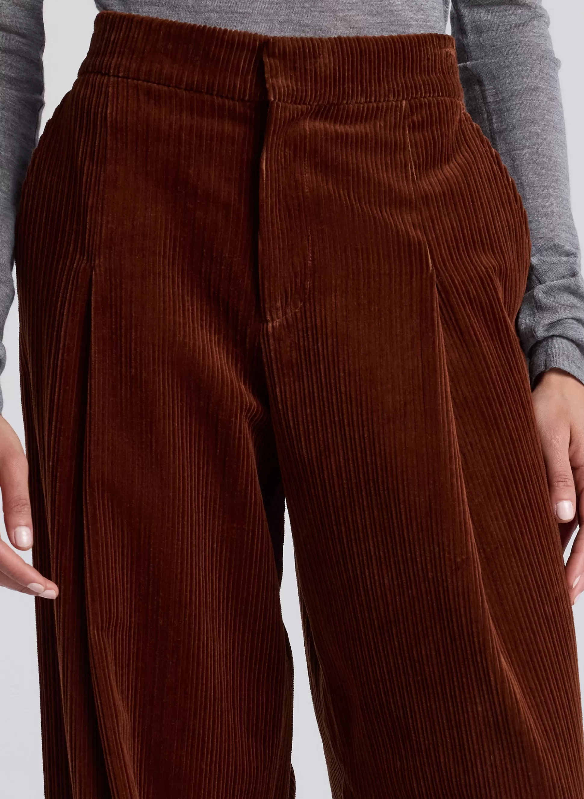 Bottoms>A.L.C. Andrew Wide Leg Corduroy Pant Brandy