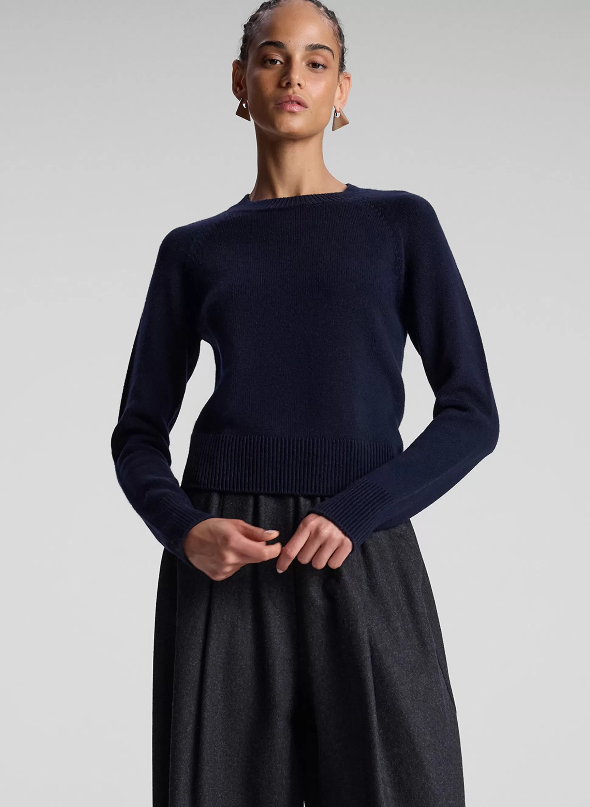 Tops | Sweaters>A.L.C. Ashtyn Cashmere Crew Neck Sweater Navy