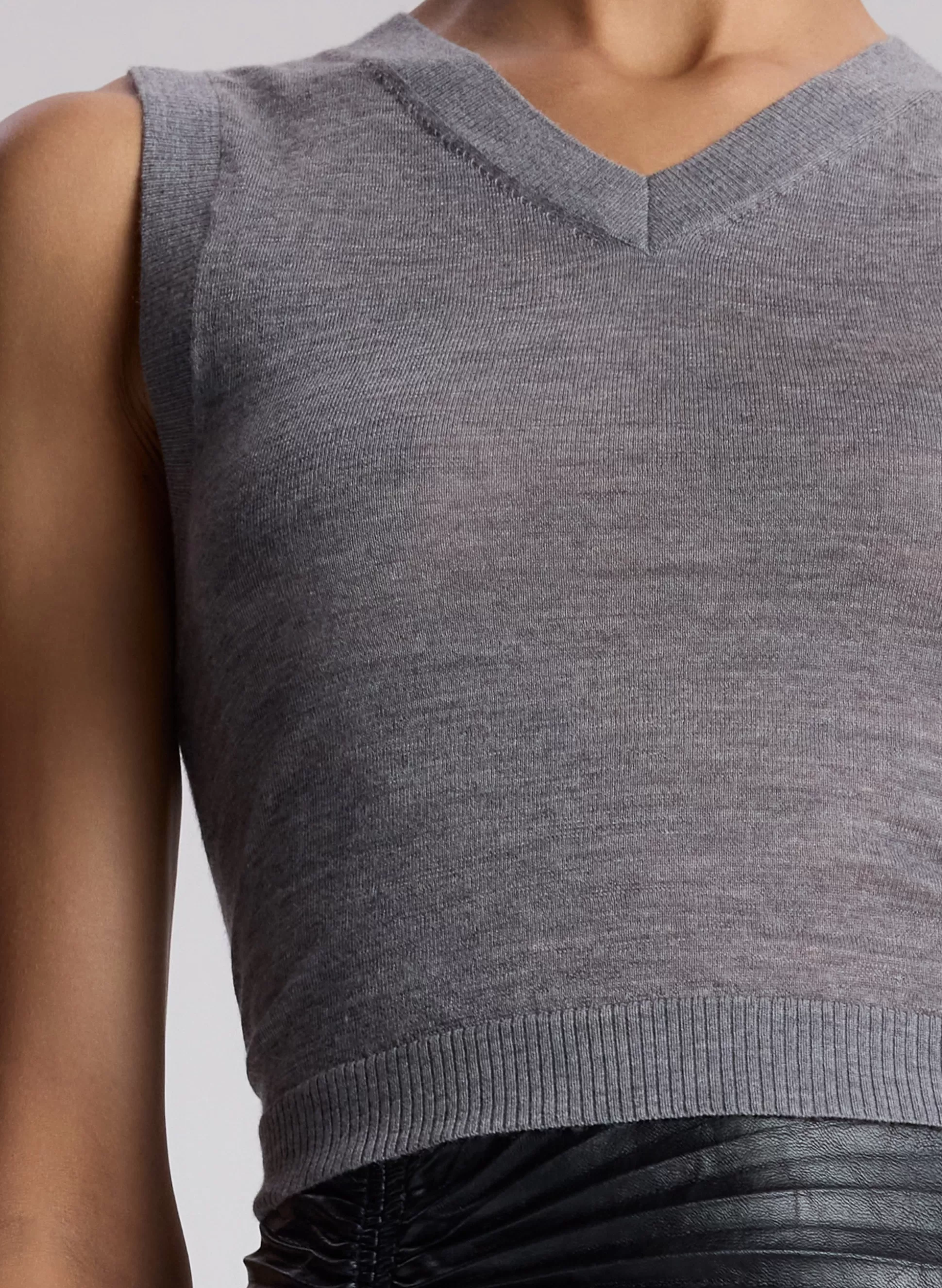 Tops | Sweaters>A.L.C. Brody Fine Merino Vest Medium Heather Grey