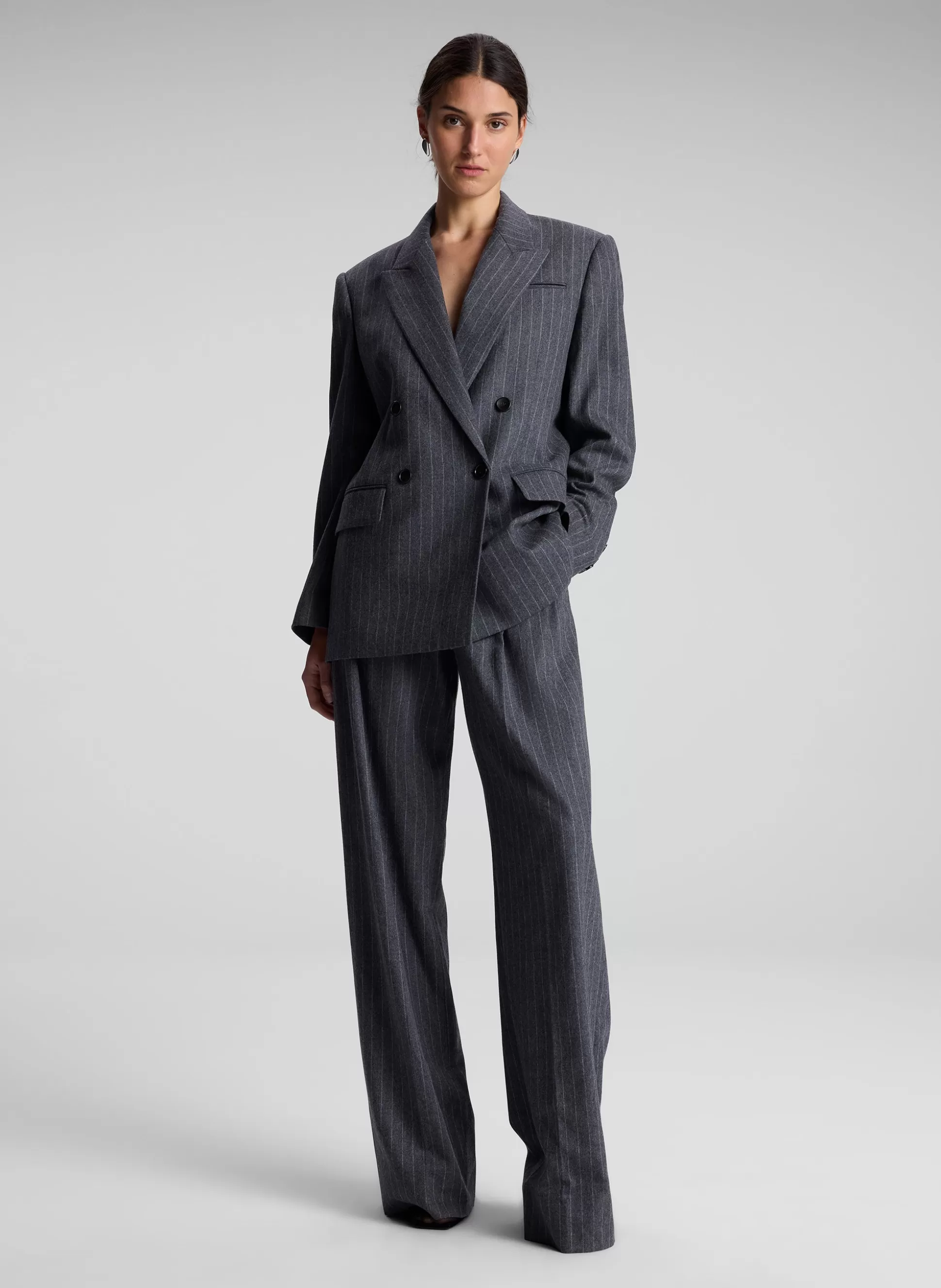 Jackets & Coats | Suits>A.L.C. Calla Wool Cashmere Oversized Jacket Grey Melange