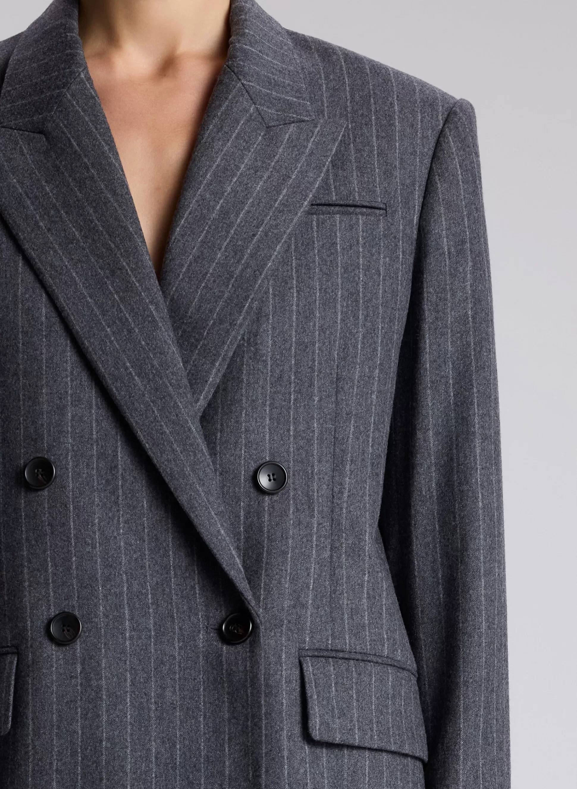 Jackets & Coats | Suits>A.L.C. Calla Wool Cashmere Oversized Jacket Grey Melange