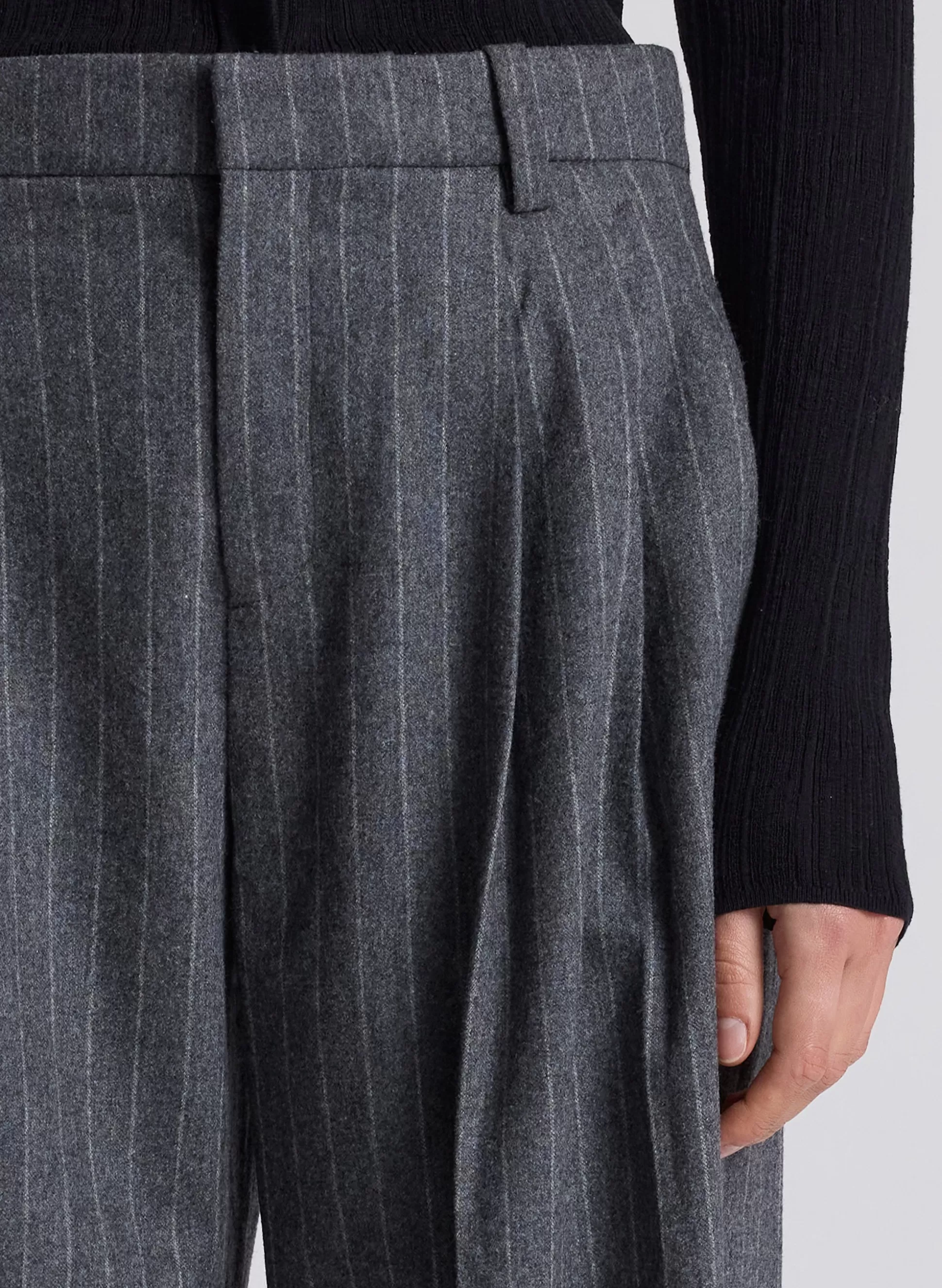 Bottoms | Suits>A.L.C. Charles Wool Cashmere Pinstripe Pant Grey Melange