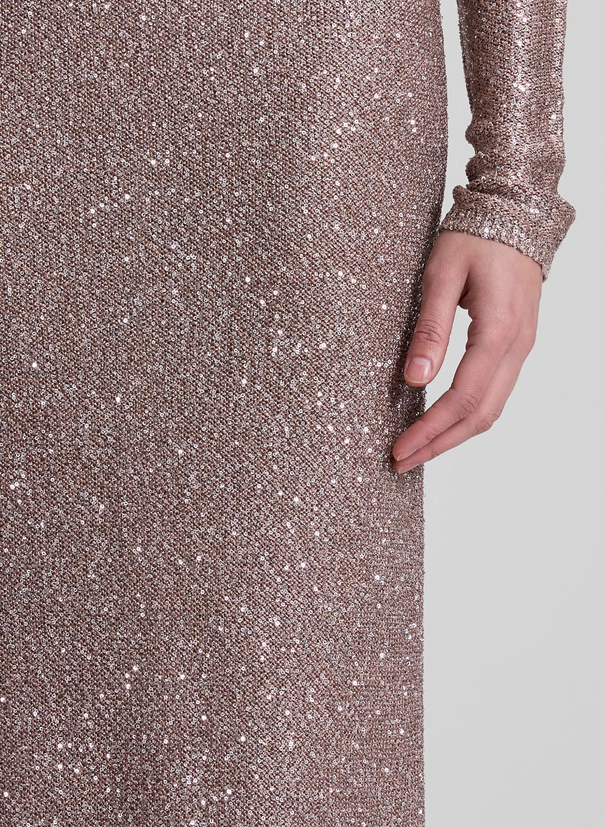 Knitwear | Bottoms>A.L.C. Dana Metallic Knit Midi Skirt Mauve/Silver