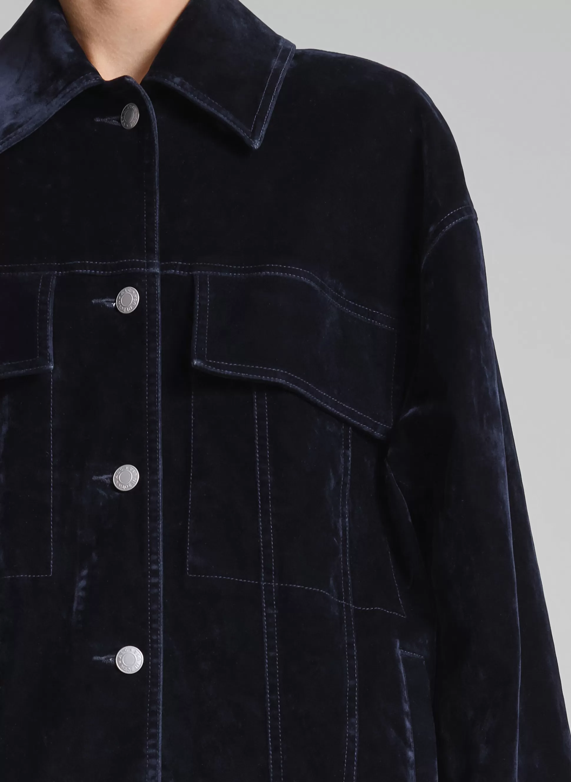 Jackets & Coats>A.L.C. Dean Velvet Jacket Navy