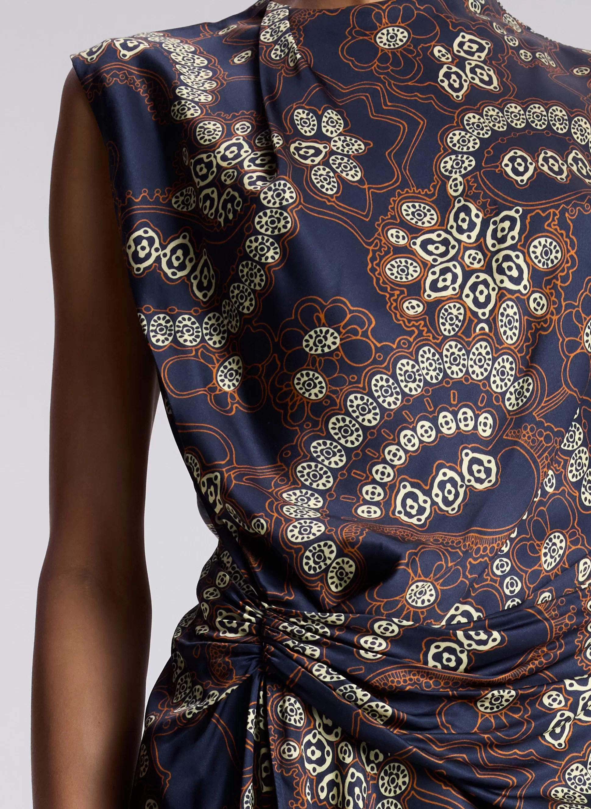 Dresses>A.L.C. Dion Printed Mini Dress Navy/Cream