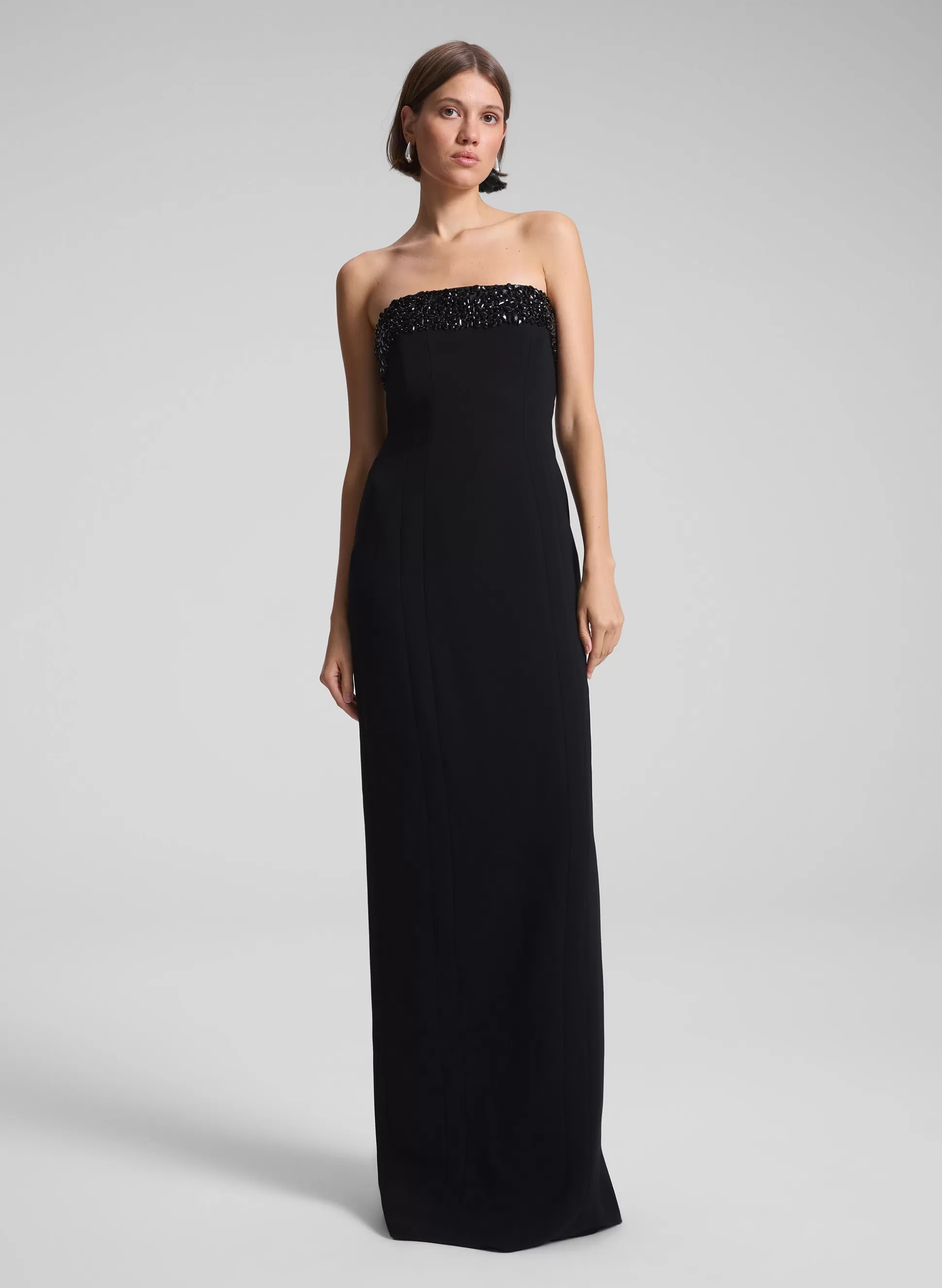 Dresses>A.L.C. Elizabeth Strapless Embellished Gown Black/Jet