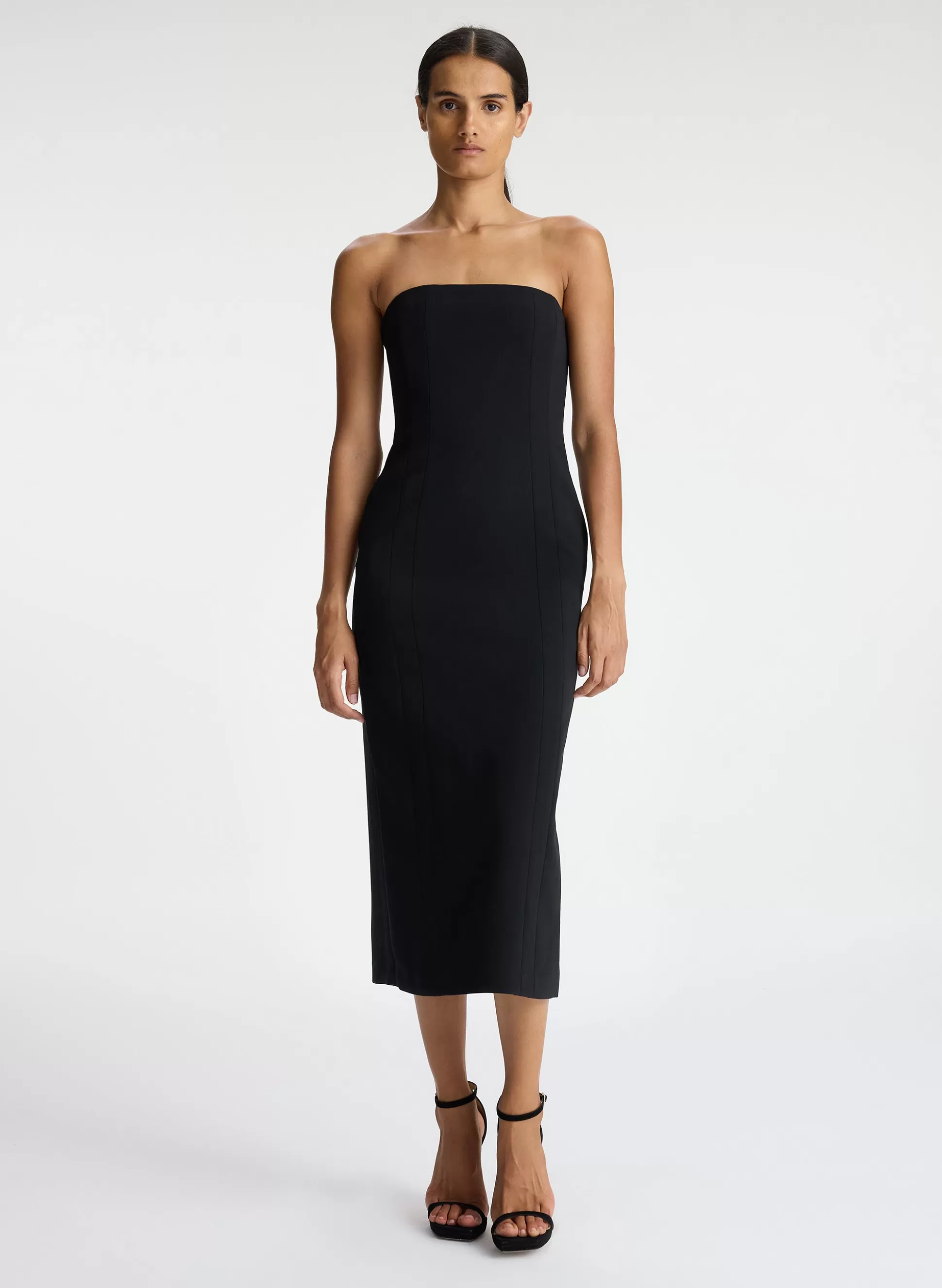 Dresses>A.L.C. Elizabeth Strapless Midi Dress Black