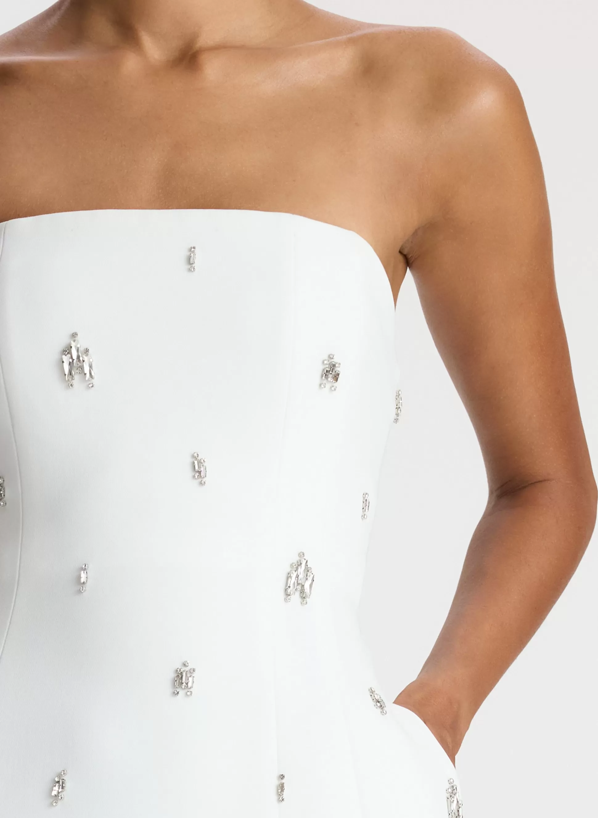 Dresses>A.L.C. Elsie Strapless Embellished Mini Dress White