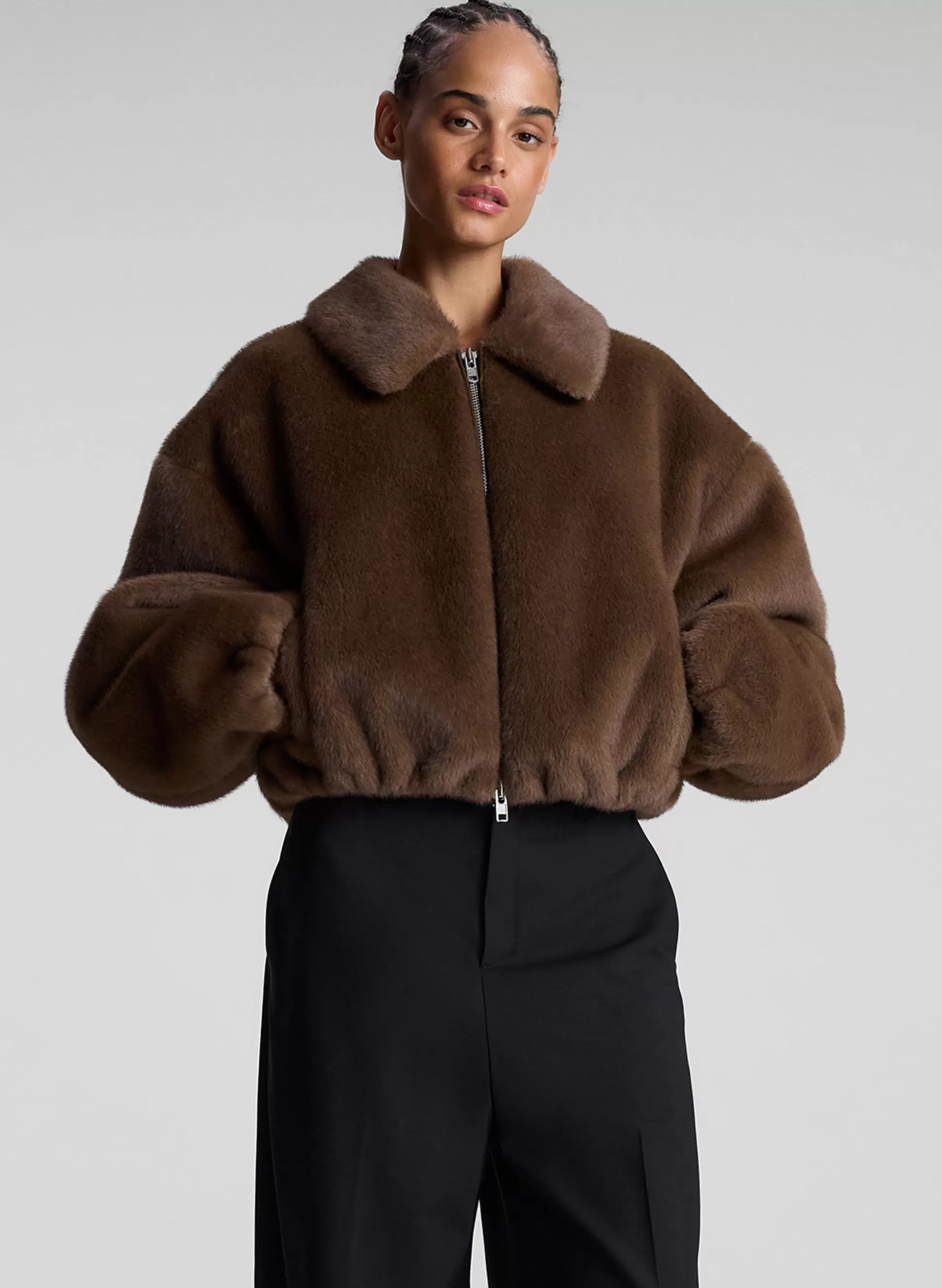 Jackets & Coats>A.L.C. Esme Faux Fur Jacket Brown