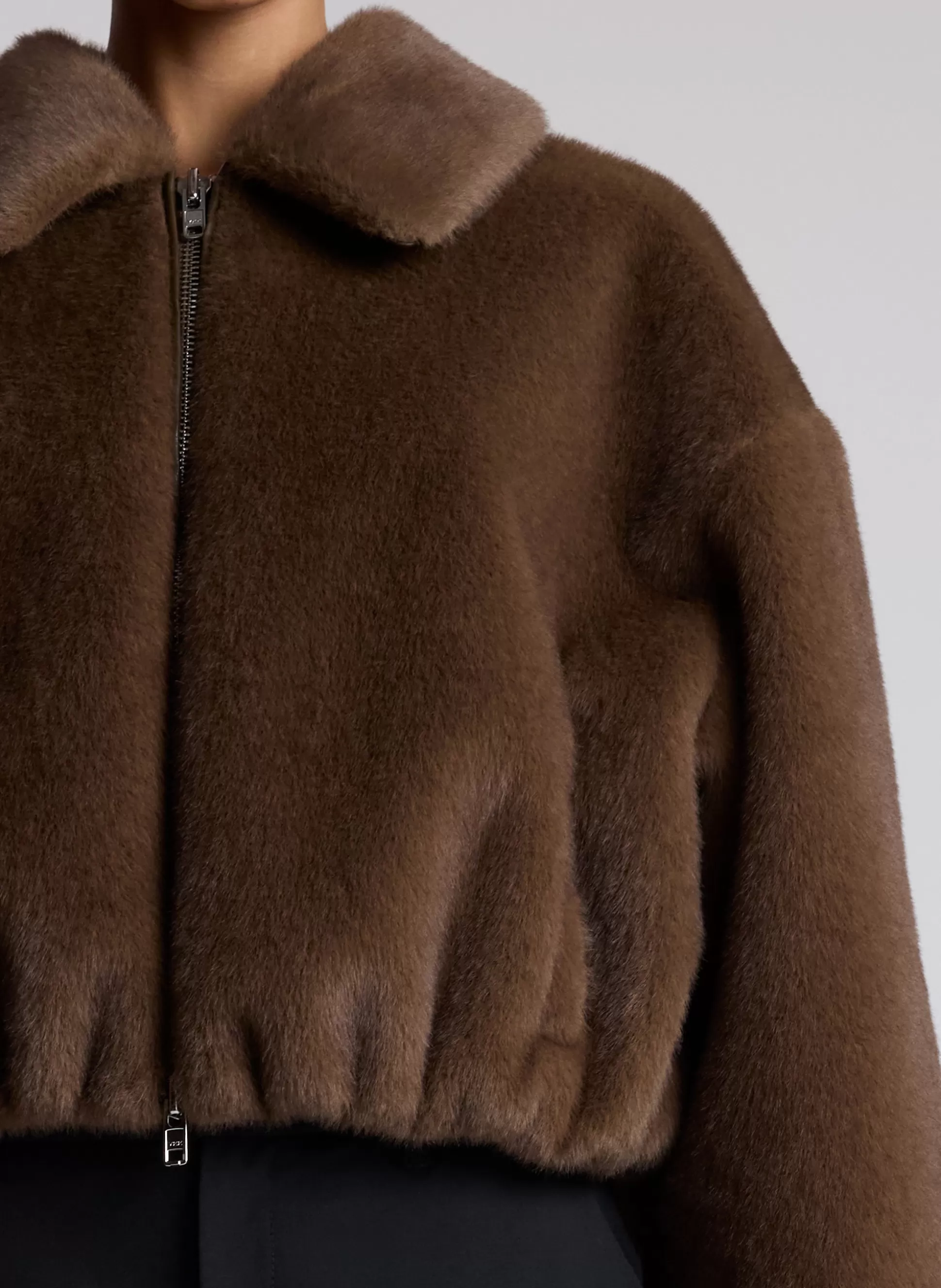Jackets & Coats>A.L.C. Esme Faux Fur Jacket Brown