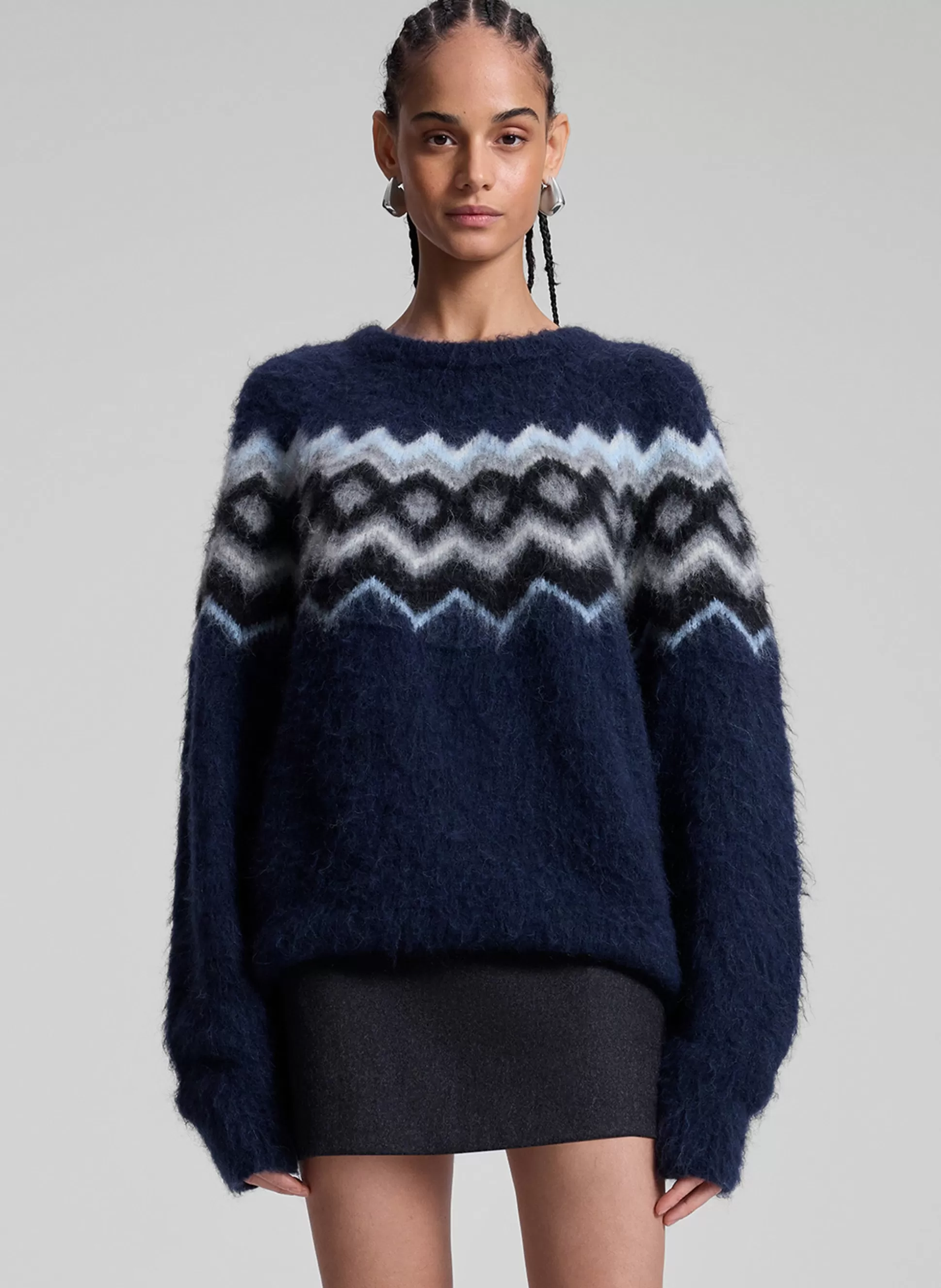 Tops | Sweaters>A.L.C. Ezra Fairisle Sweater Navy Multi