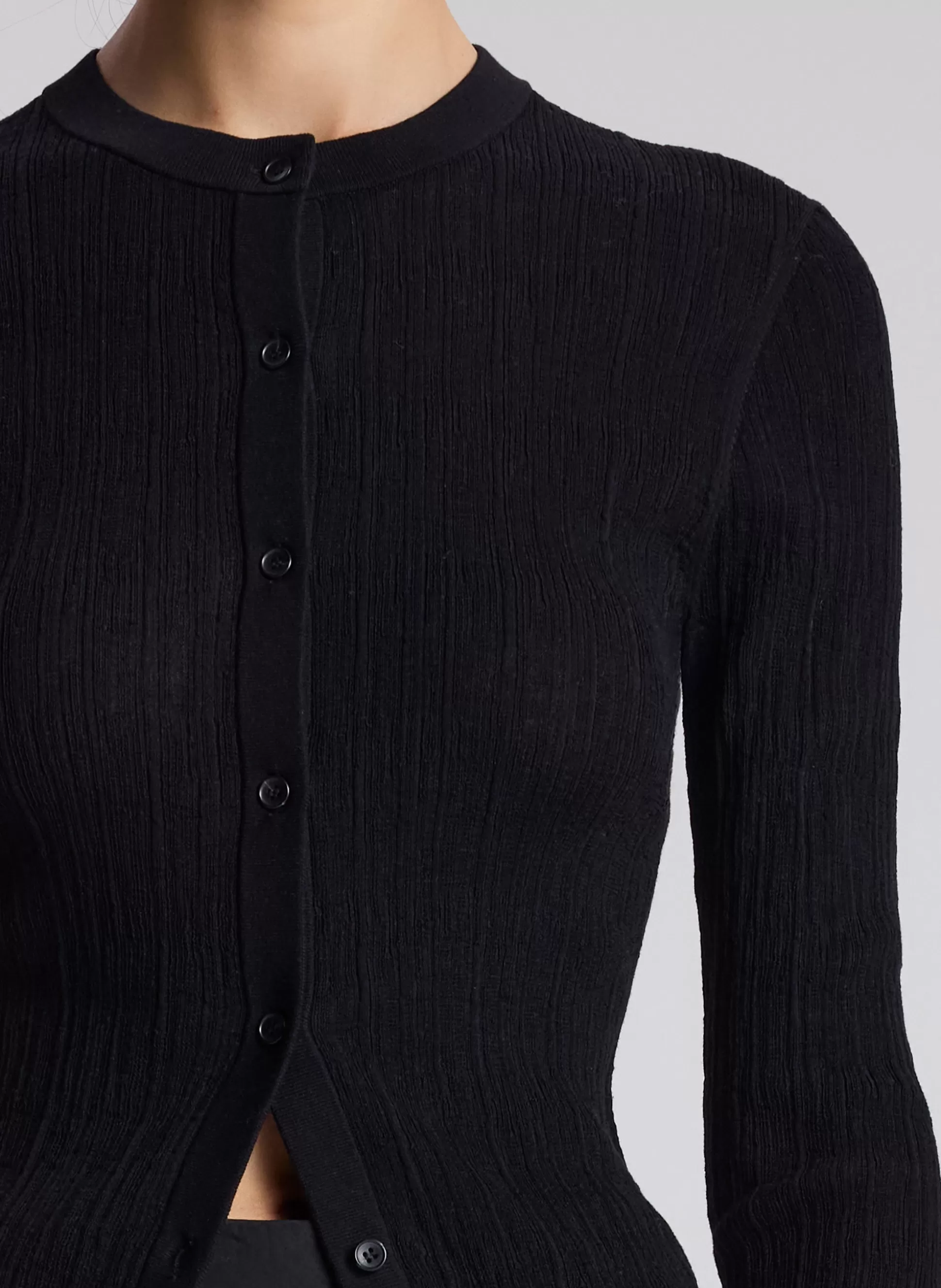 Tops | Sweaters>A.L.C. Fisher Fine Cotton Cardigan Black