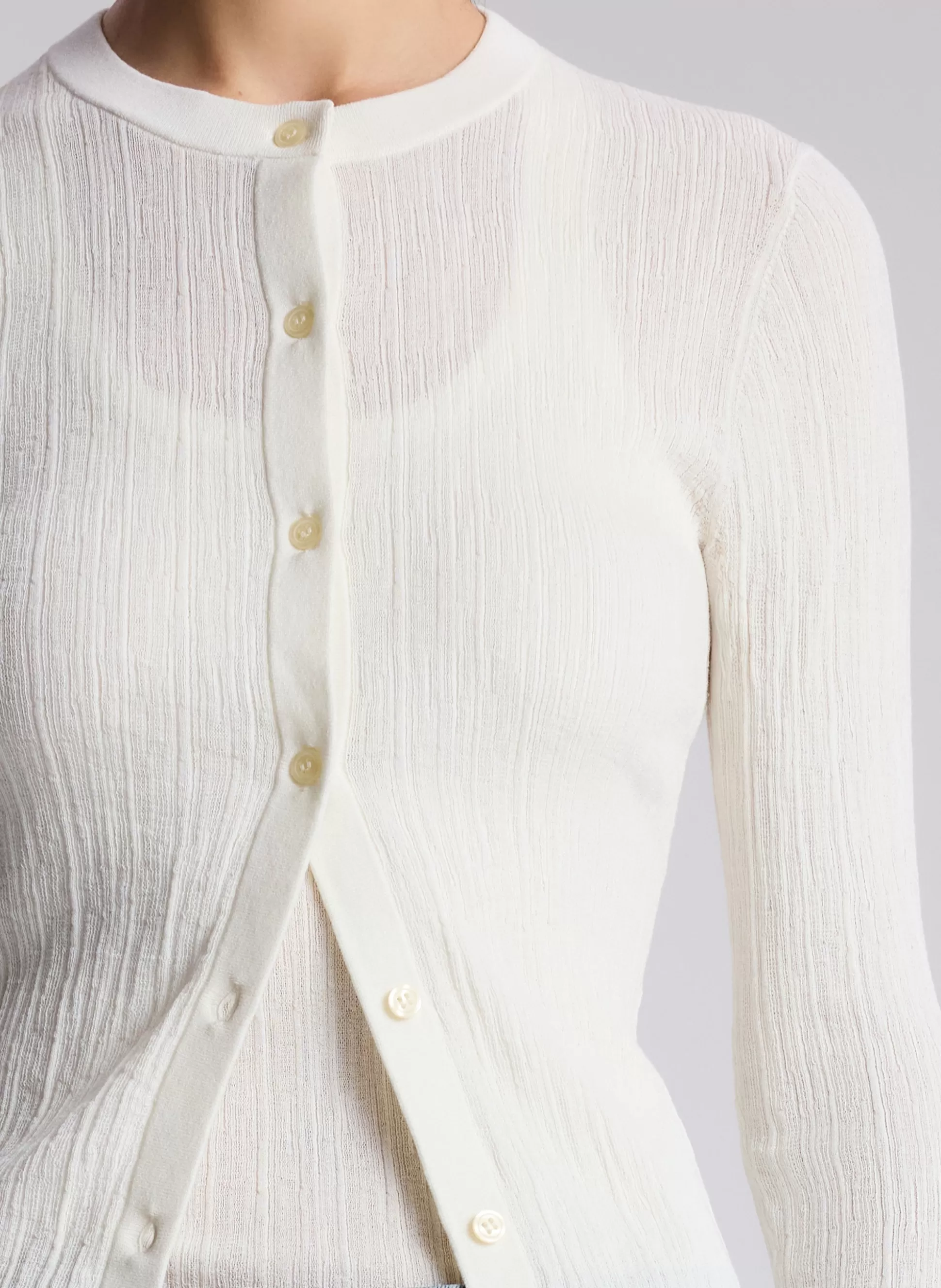 Tops | Sweaters>A.L.C. Fisher Fine Cotton Cardigan Bright White