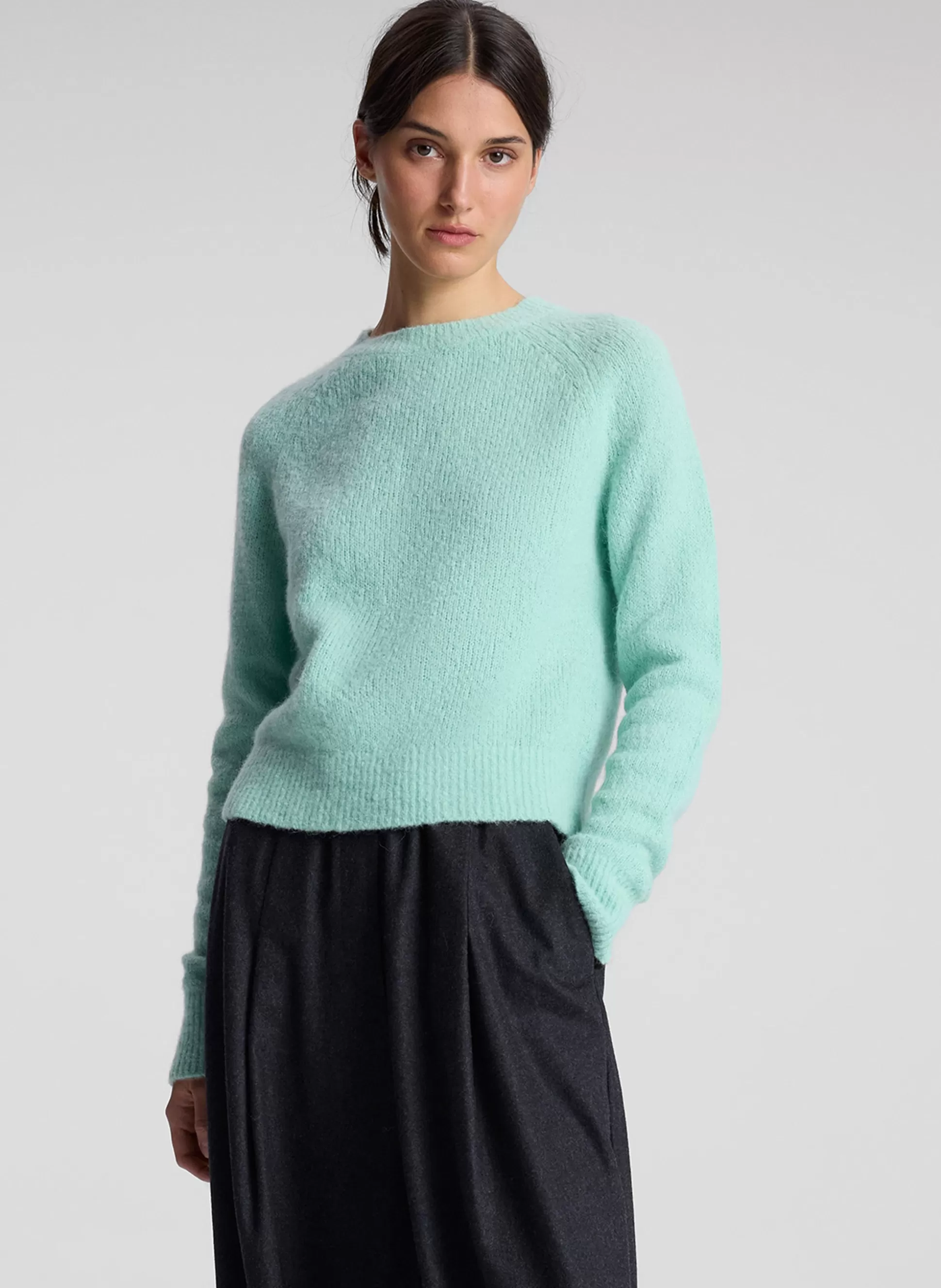Tops | Sweaters>A.L.C. Frankie Wool Cashmere Crew Neck Sweater Spearmint