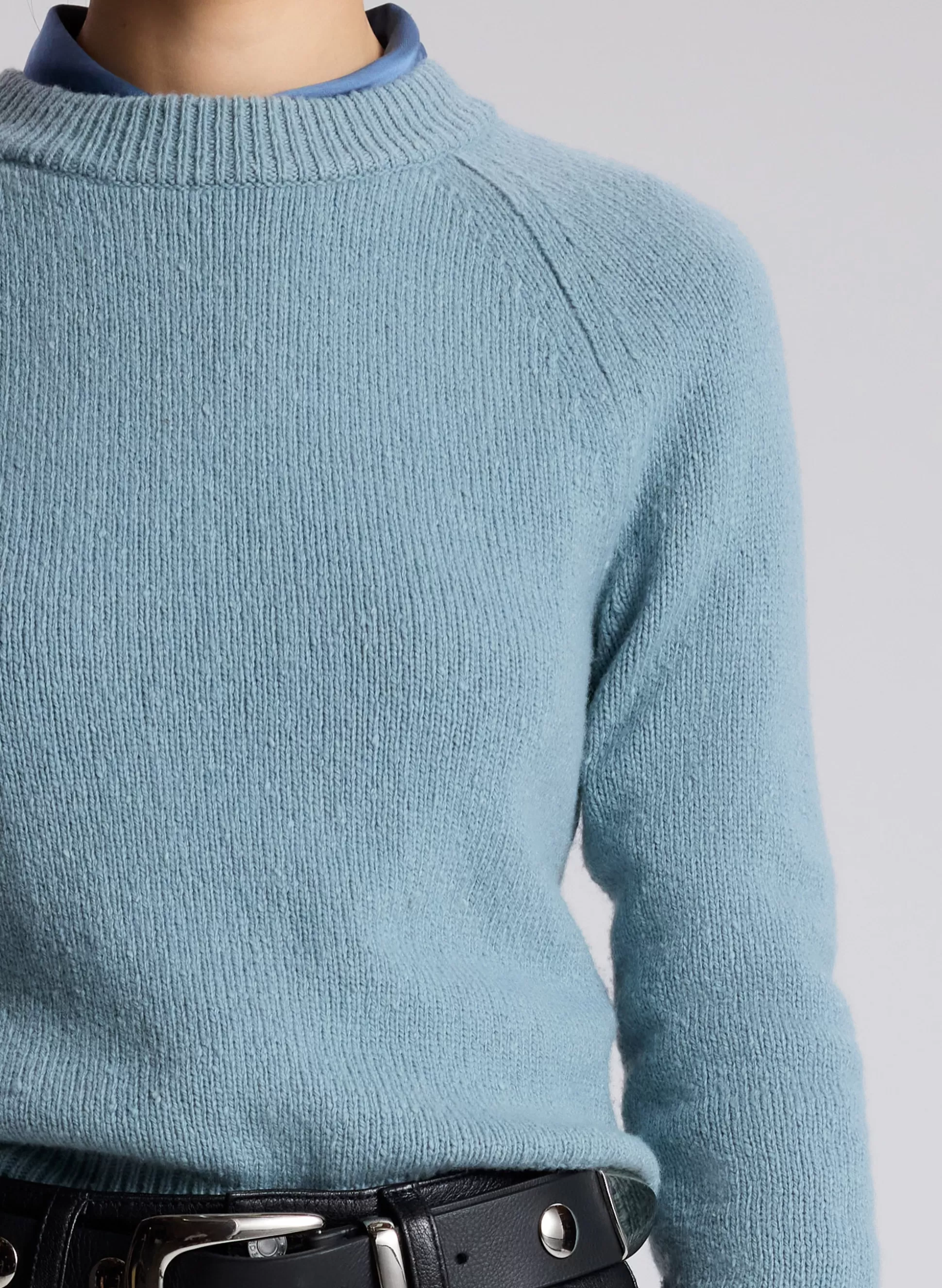 Tops | Sweaters>A.L.C. Frankie Wool Cashmere Crew Neck Sweater Zenith Blue
