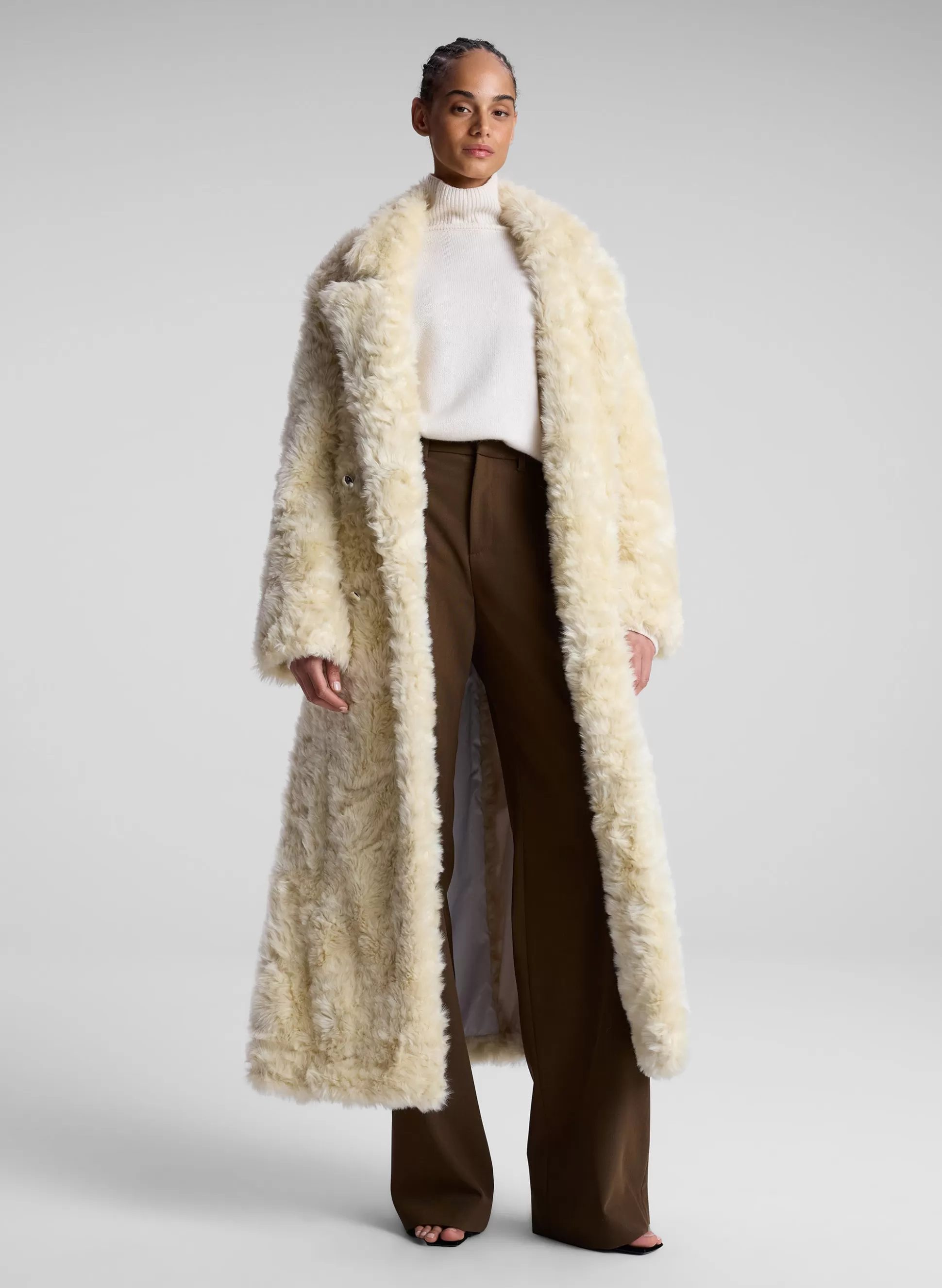Jackets & Coats>A.L.C. Franklin Faux Fur Coat Cream