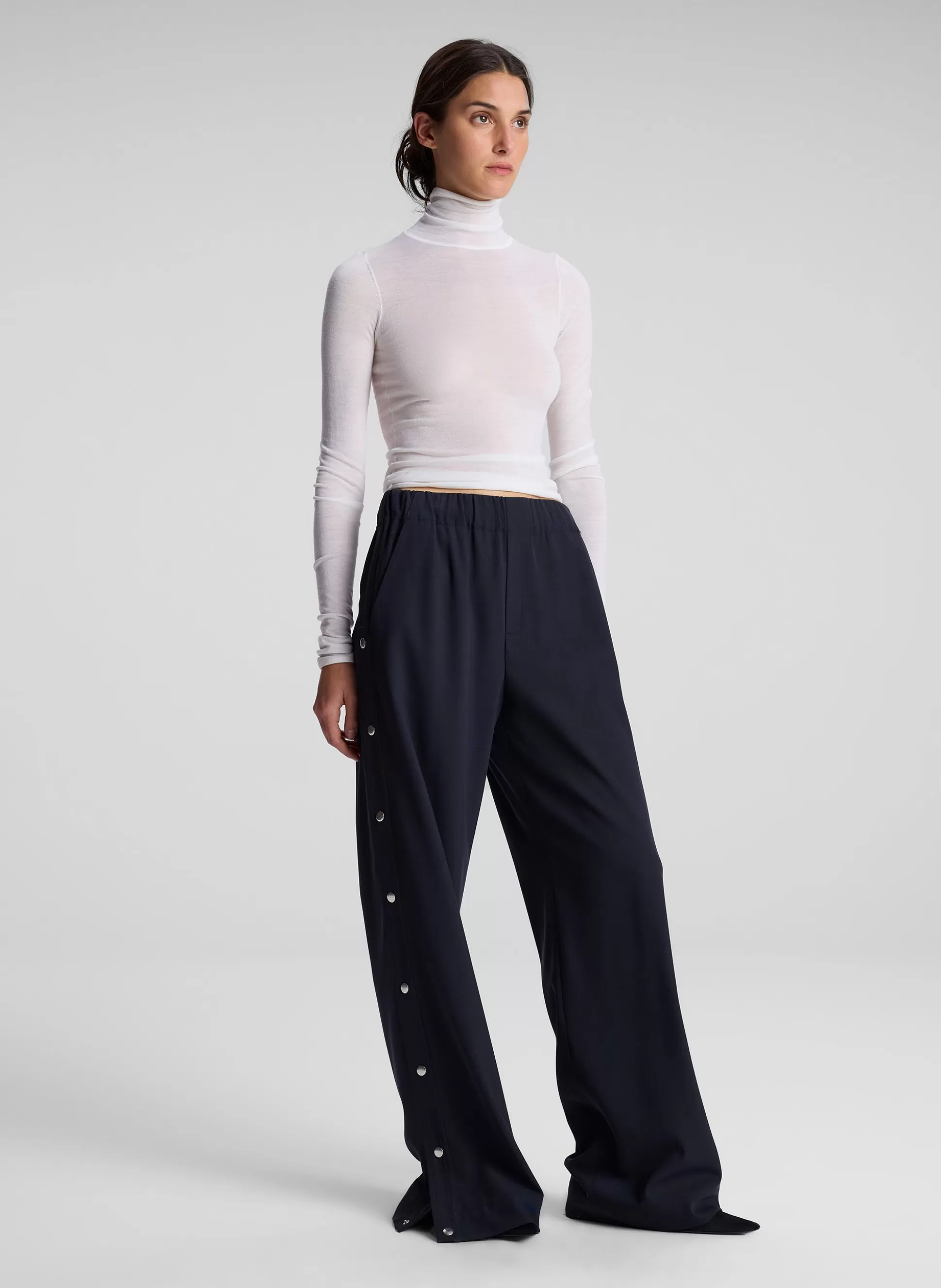 Bottoms>A.L.C. Jackson Snap Track Pant Evening Blue