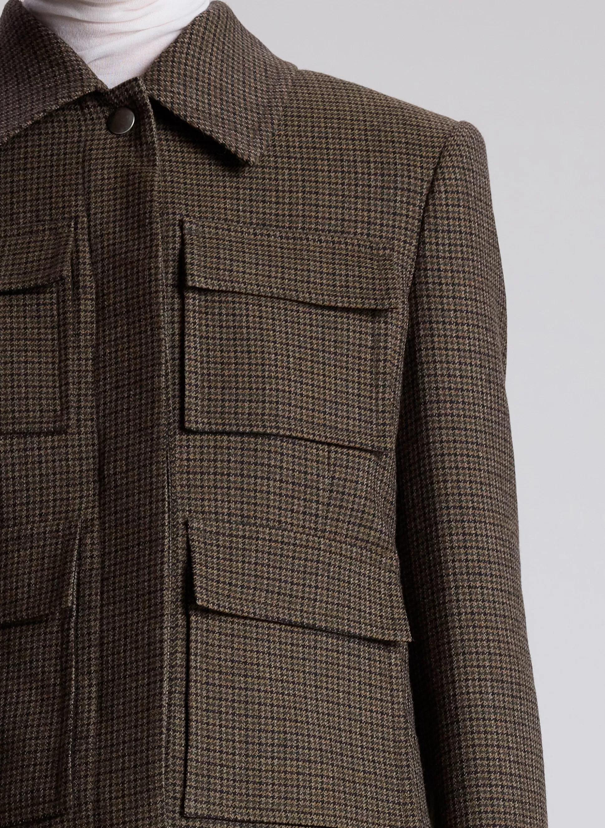 Jackets & Coats>A.L.C. Jamie Mini Houndstooth Jacket Tan/Olive