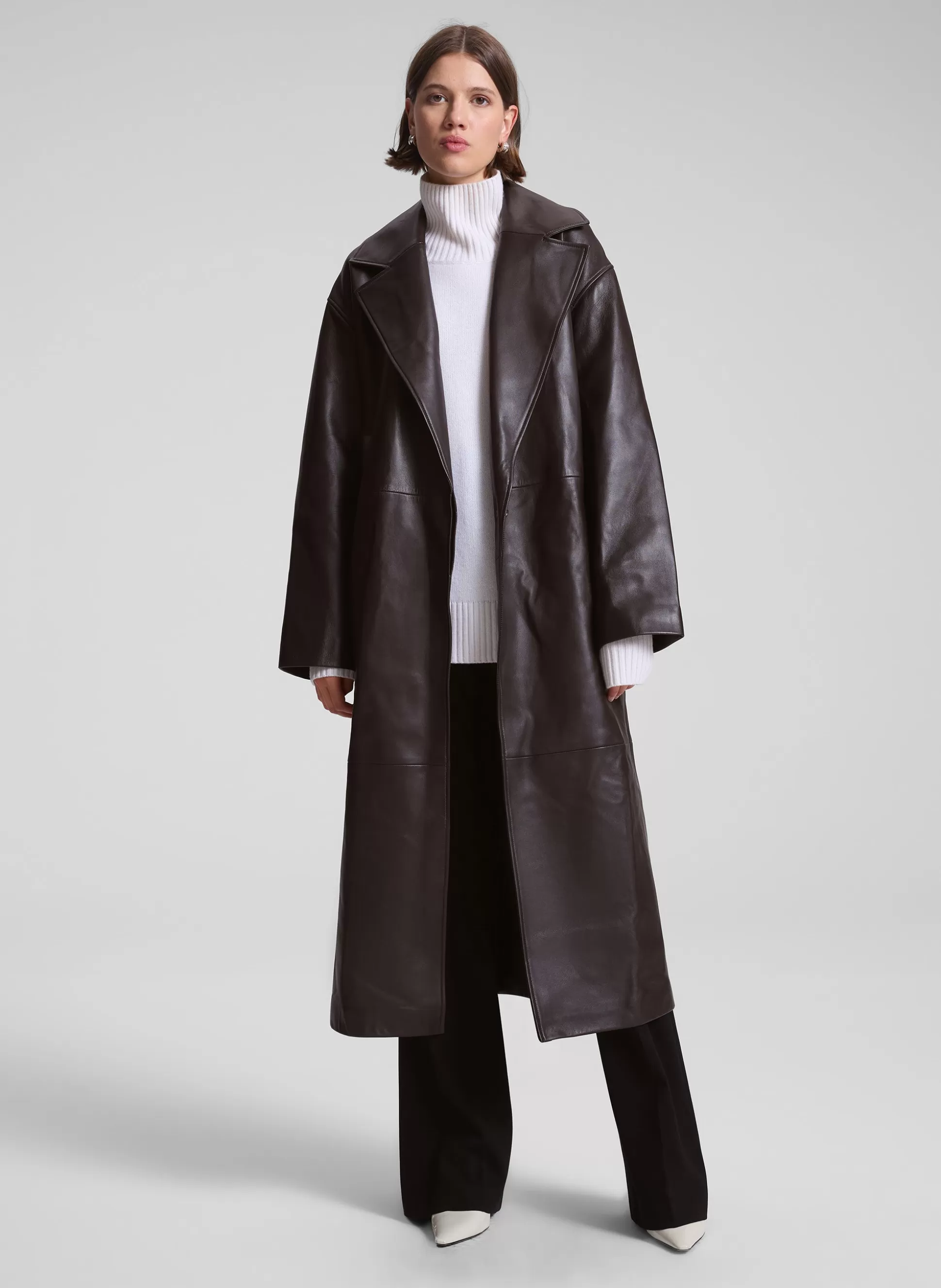Jackets & Coats>A.L.C. Jax Leather Coat Ganache