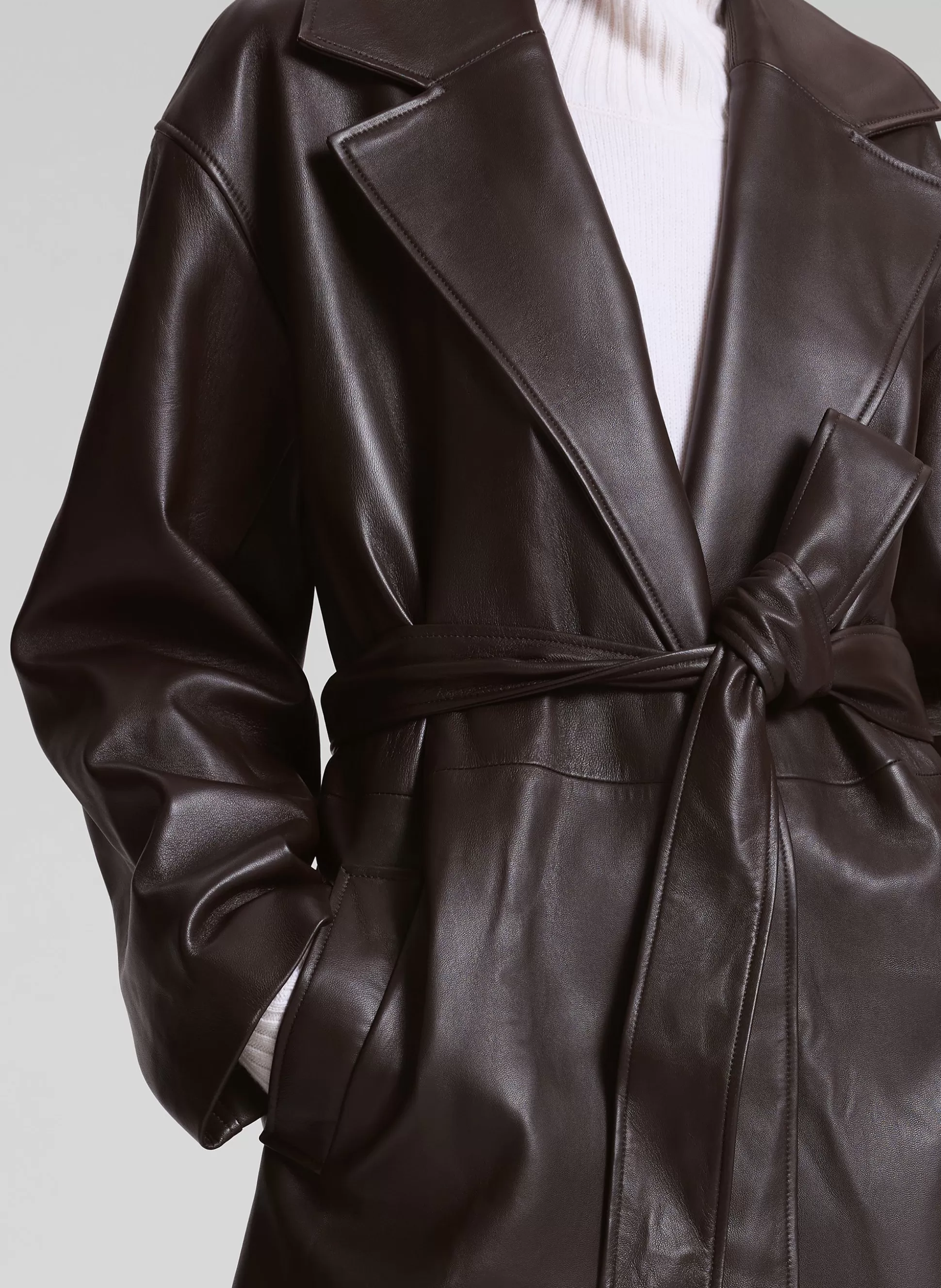 Jackets & Coats>A.L.C. Jax Leather Coat Ganache