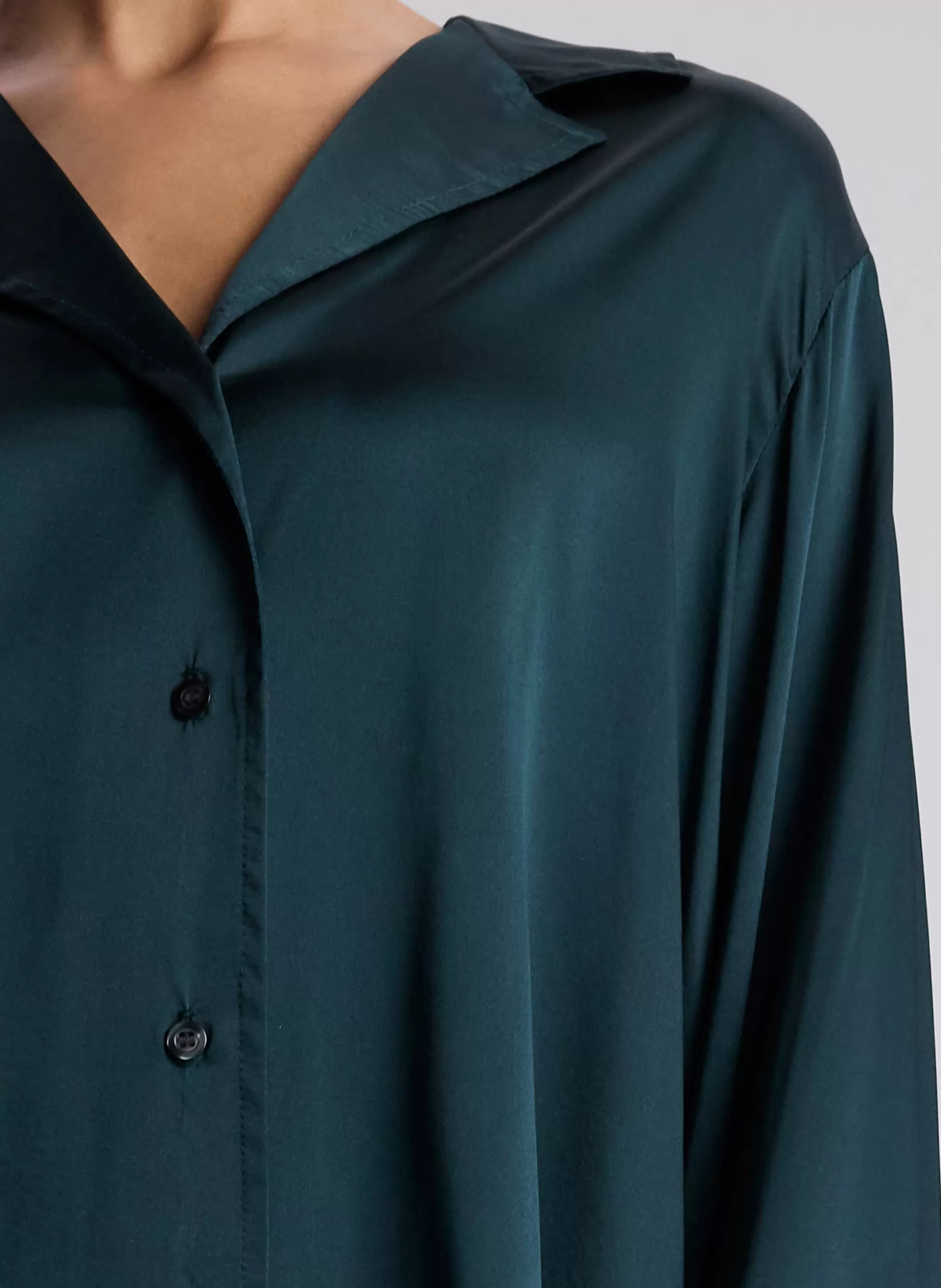 Tops>A.L.C. Kass Stretch Silk Top Forest