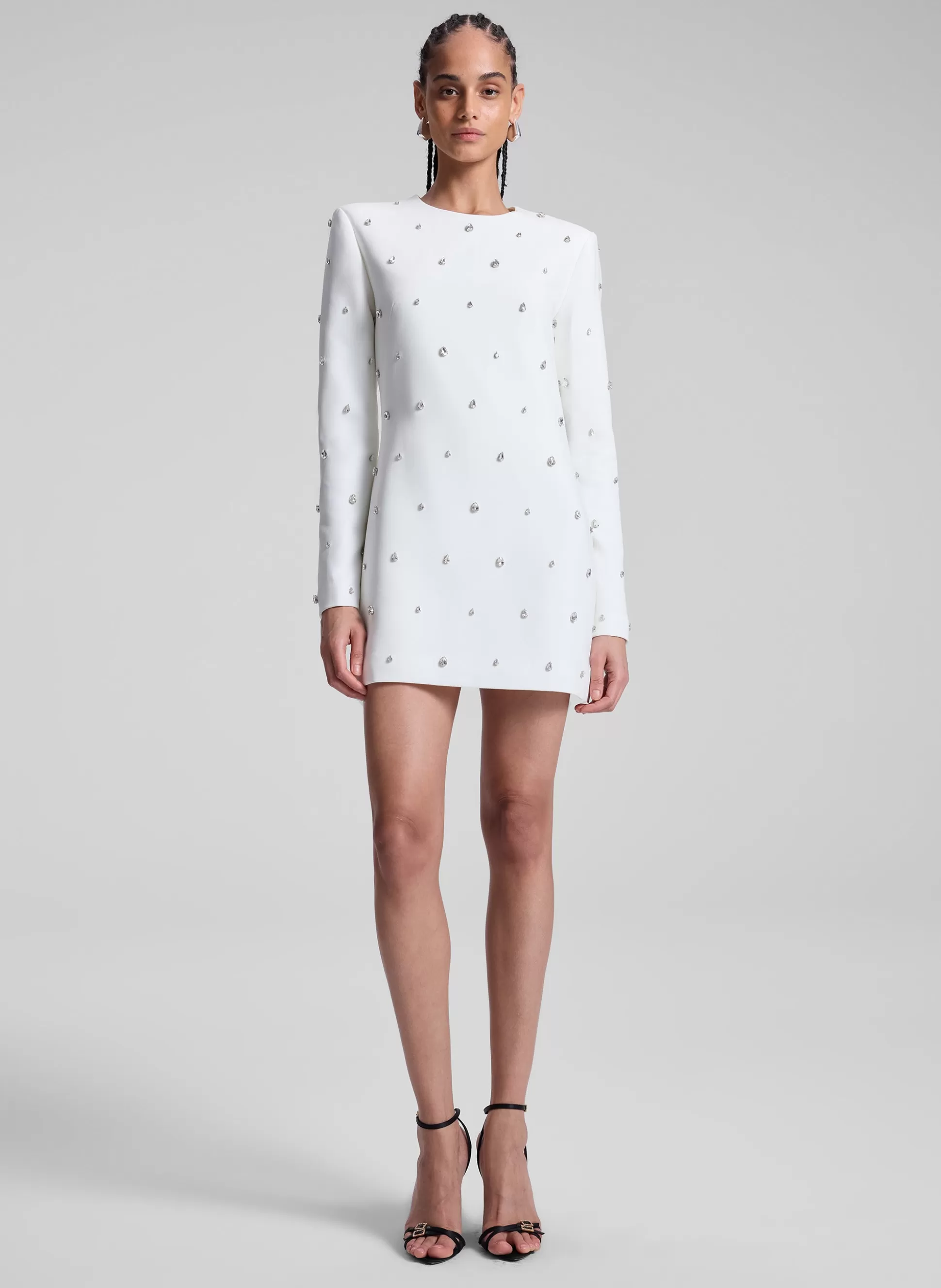 Dresses>A.L.C. Kenna Embellished Mini Dress White/Crystal