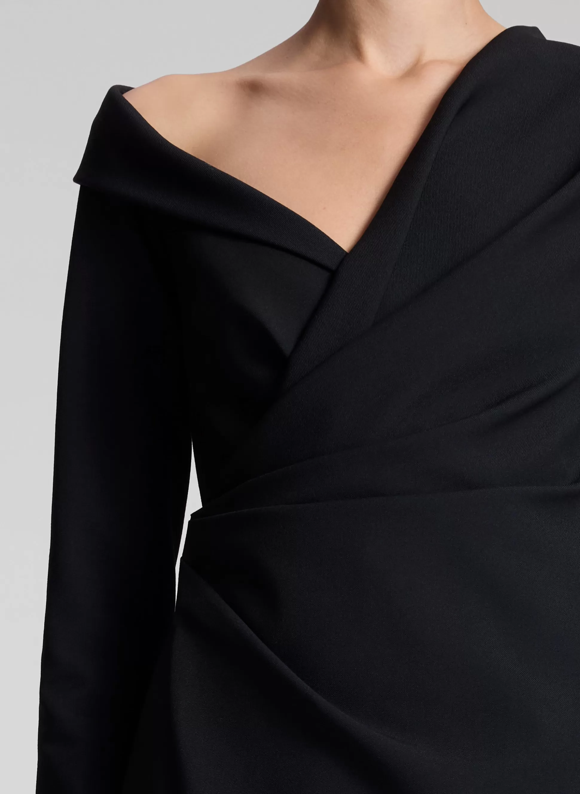 Dresses>A.L.C. Kylah Asymmetric Midi Dress Black