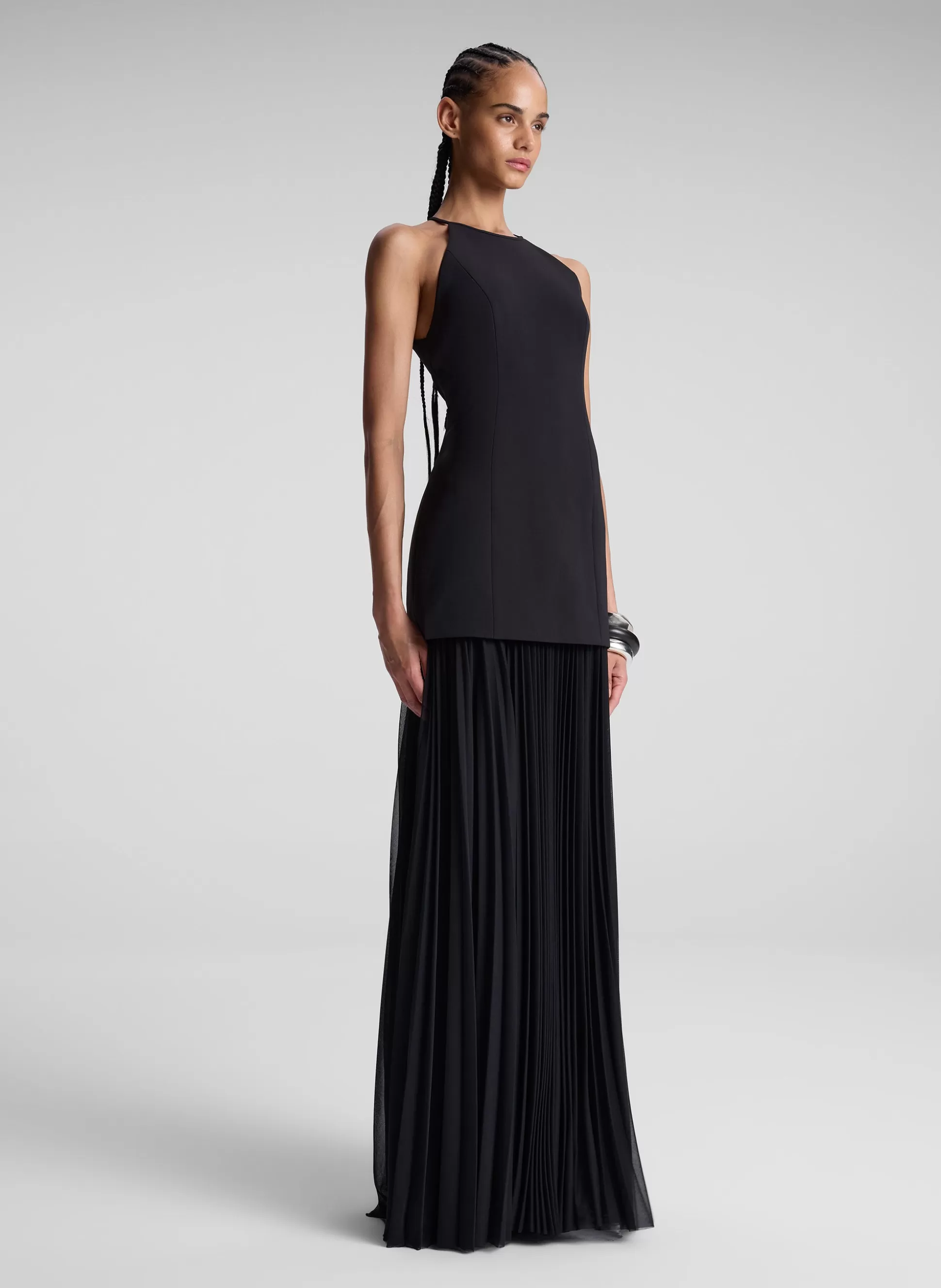 Dresses>A.L.C. Lana Pleated Maxi Dress Black