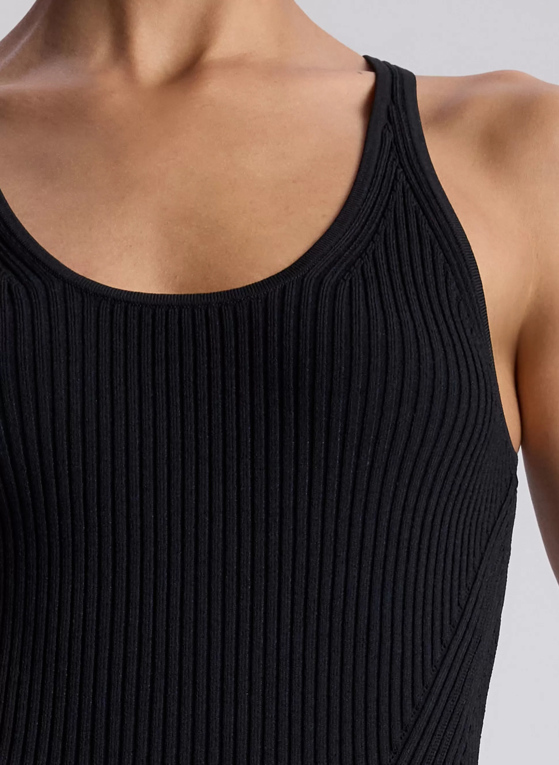 Tops>A.L.C. Lucy Ribbed Bodysuit Black