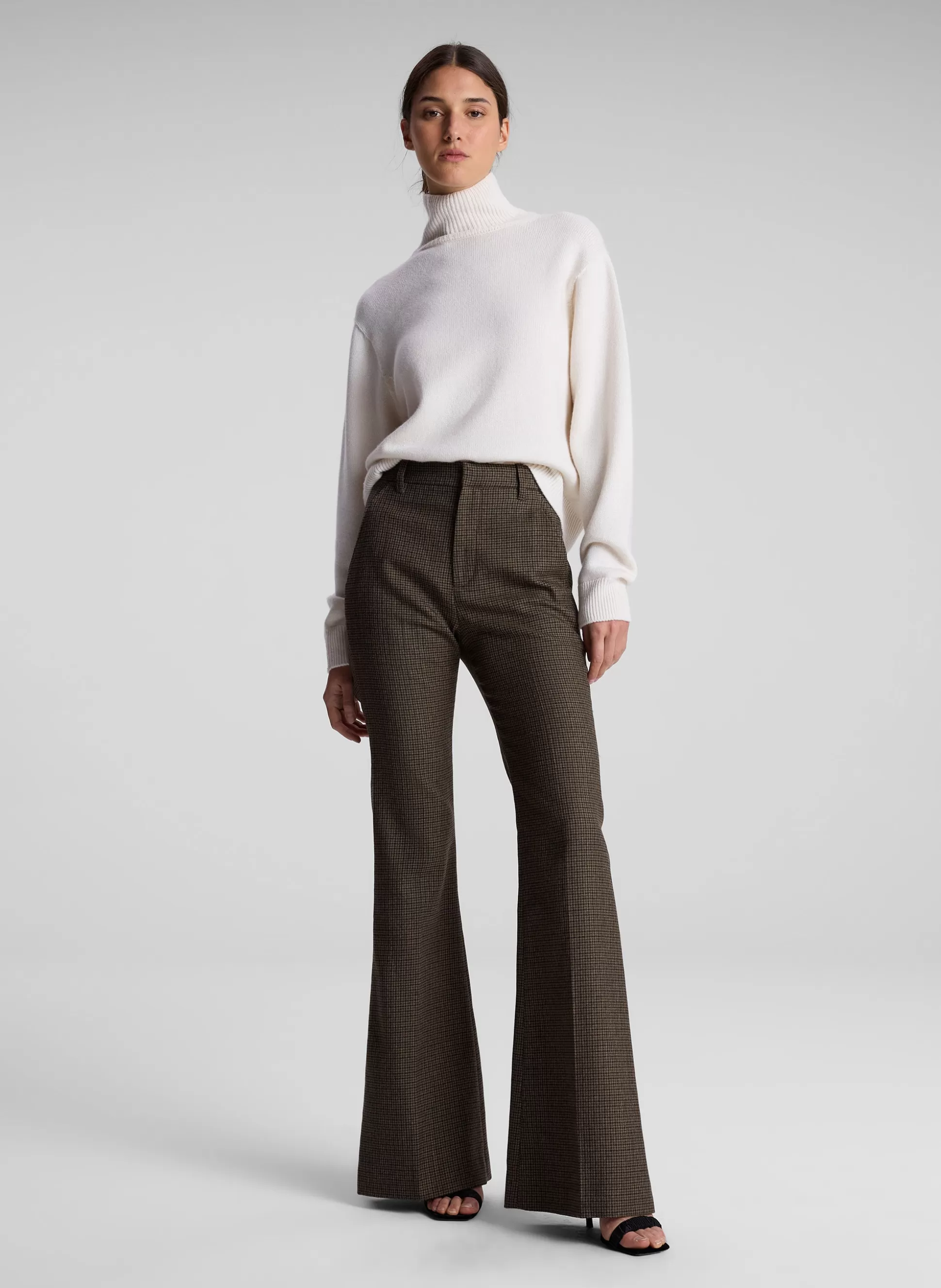 Bottoms>A.L.C. Maizie Mini Houndstooth Pant Tan/Olive