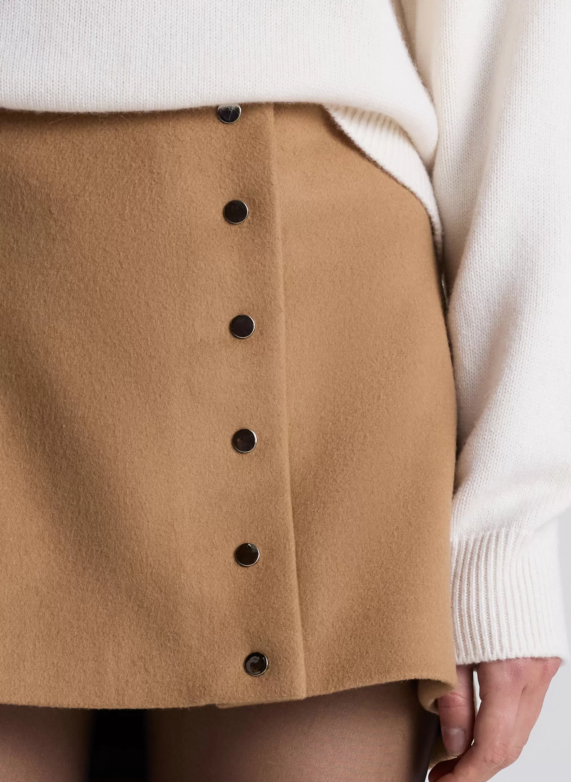 Bottoms | Skirts>A.L.C. May Wool Cashmere Mini Skirt Camel