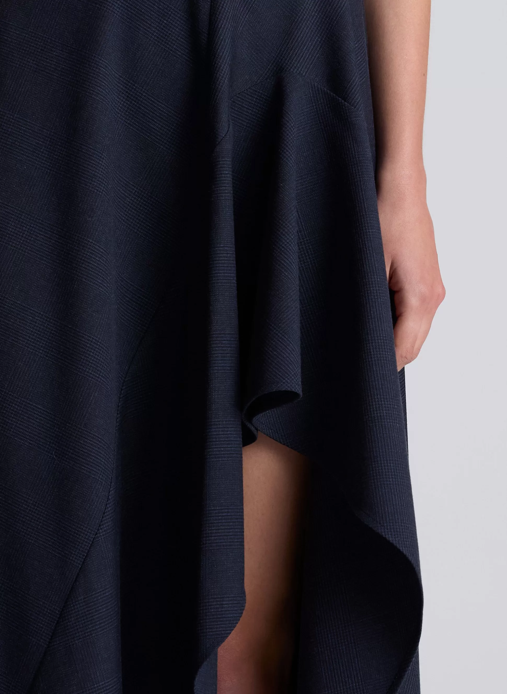 Bottoms | Skirts>A.L.C. Navy Plaid Midi Skirt Navy/Black