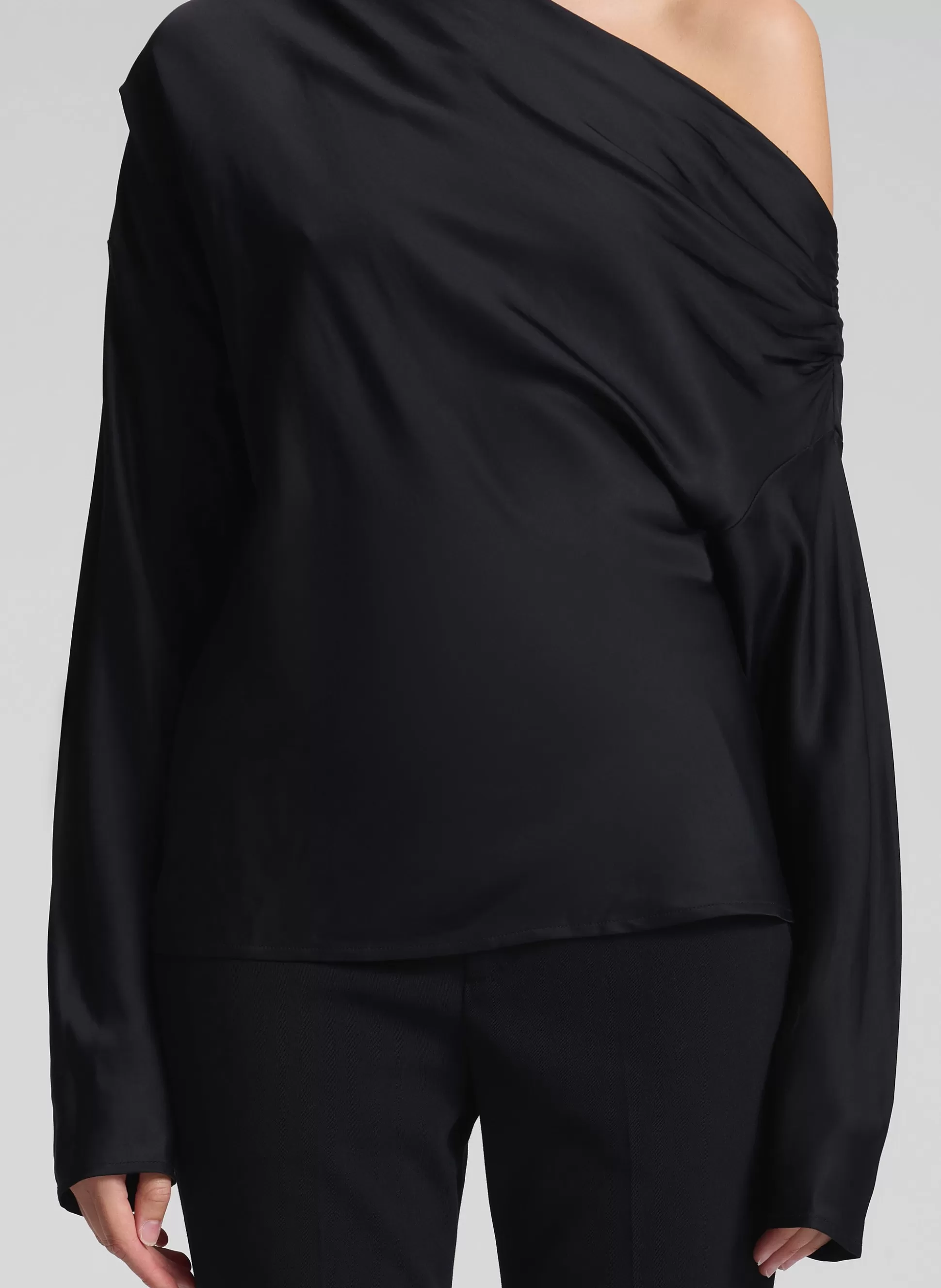 Tops>A.L.C. Piper Satin Top Black