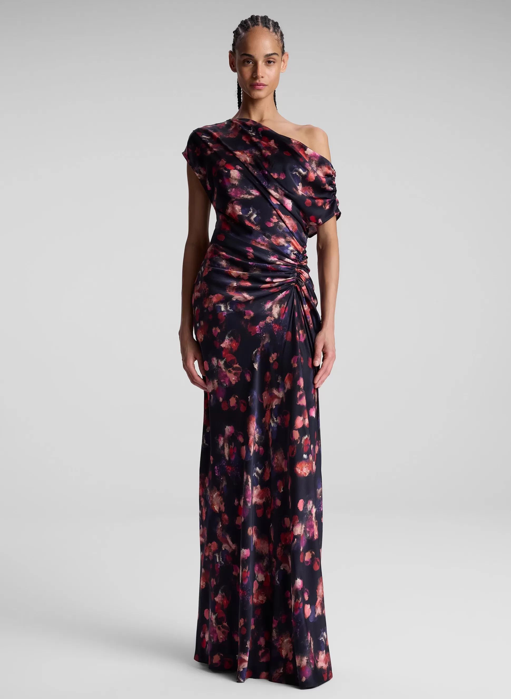 Dresses>A.L.C. Poppy Stretch Silk Gown Navy Multi