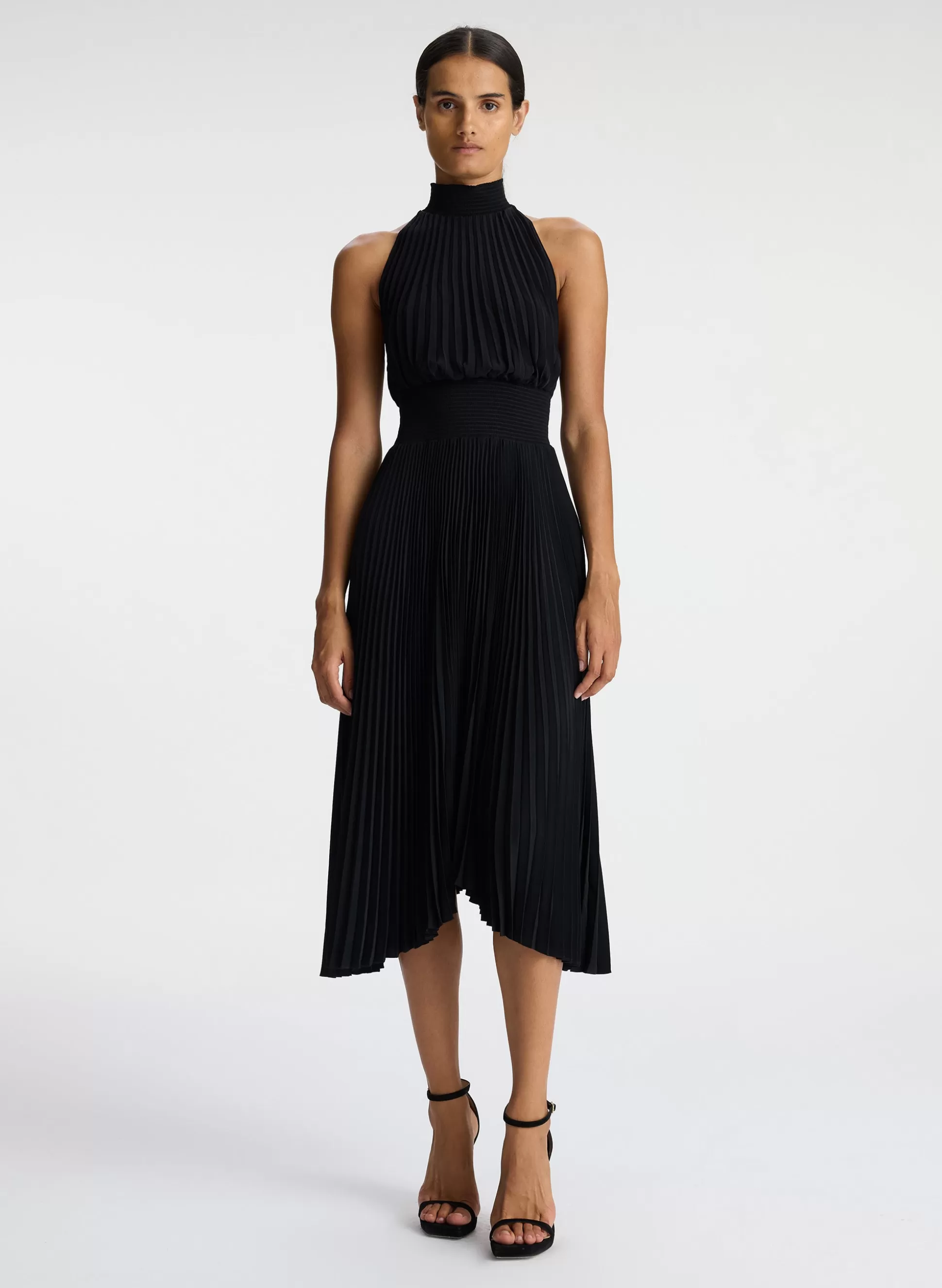 Dresses>A.L.C. Renzo Matte Pleated Dress Black