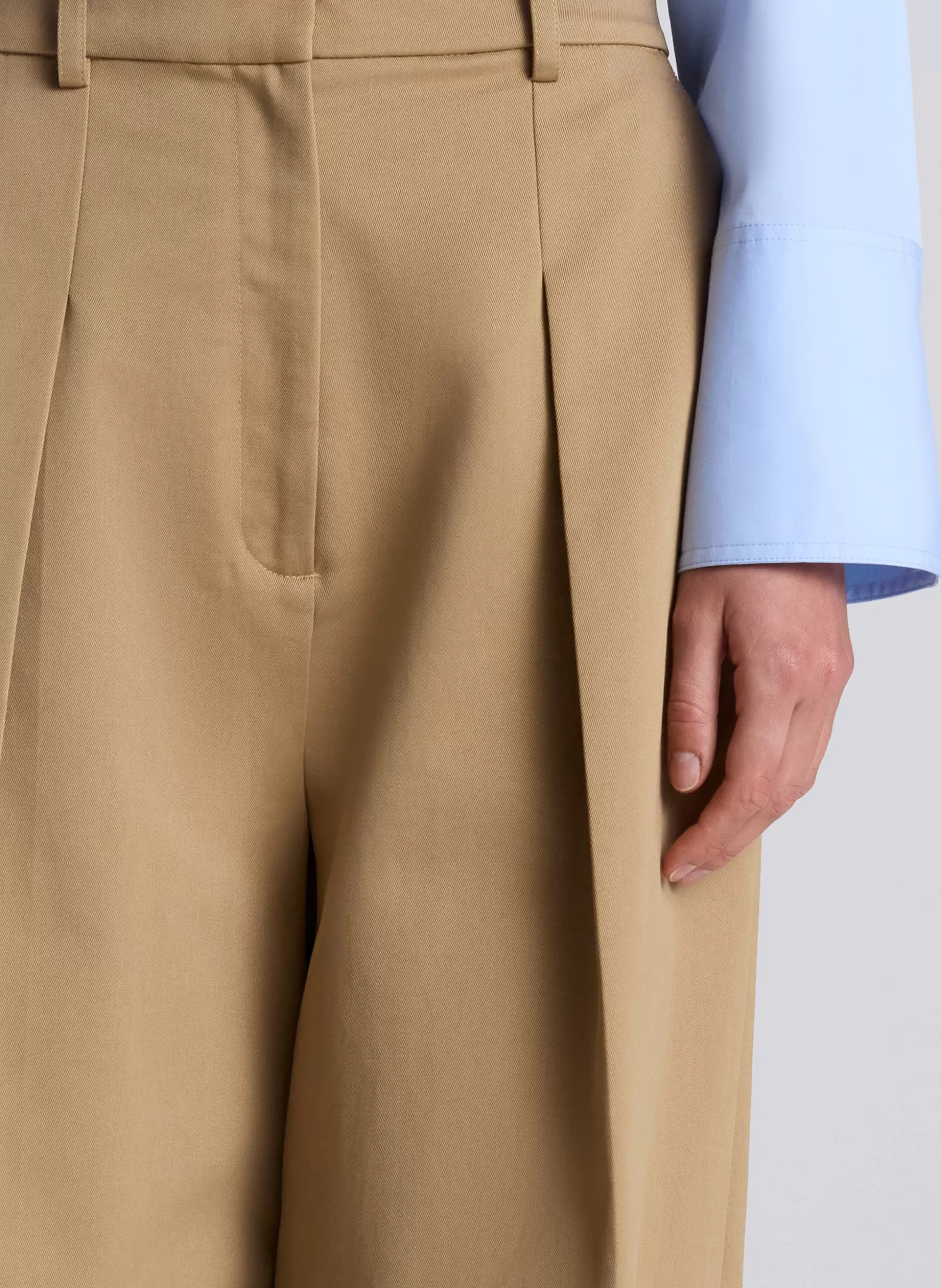Bottoms>A.L.C. Ryder Cotton Wide Leg Pant Autumn Khaki