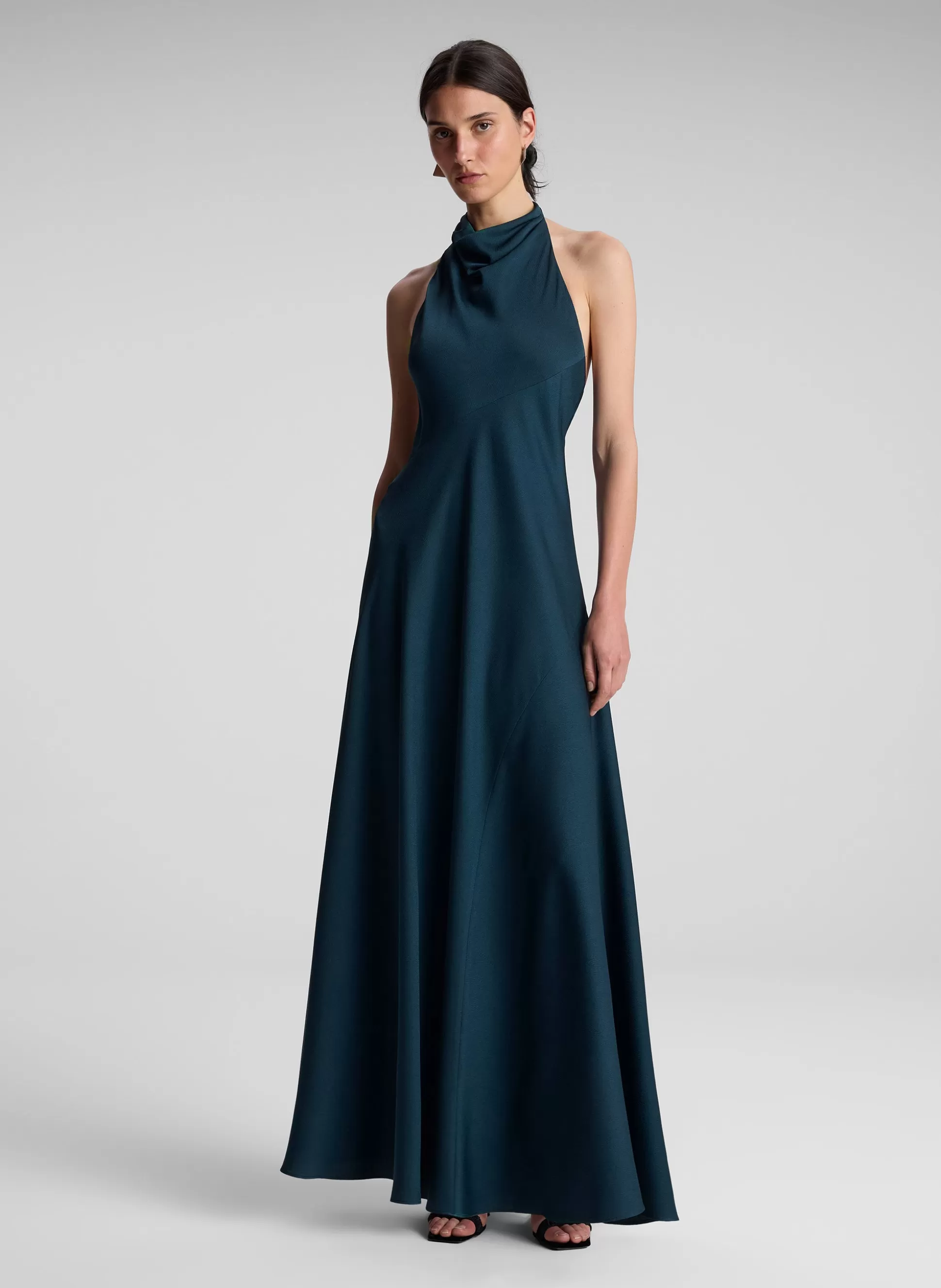 Dresses>A.L.C. Sara Halter Maxi Dress Malachite