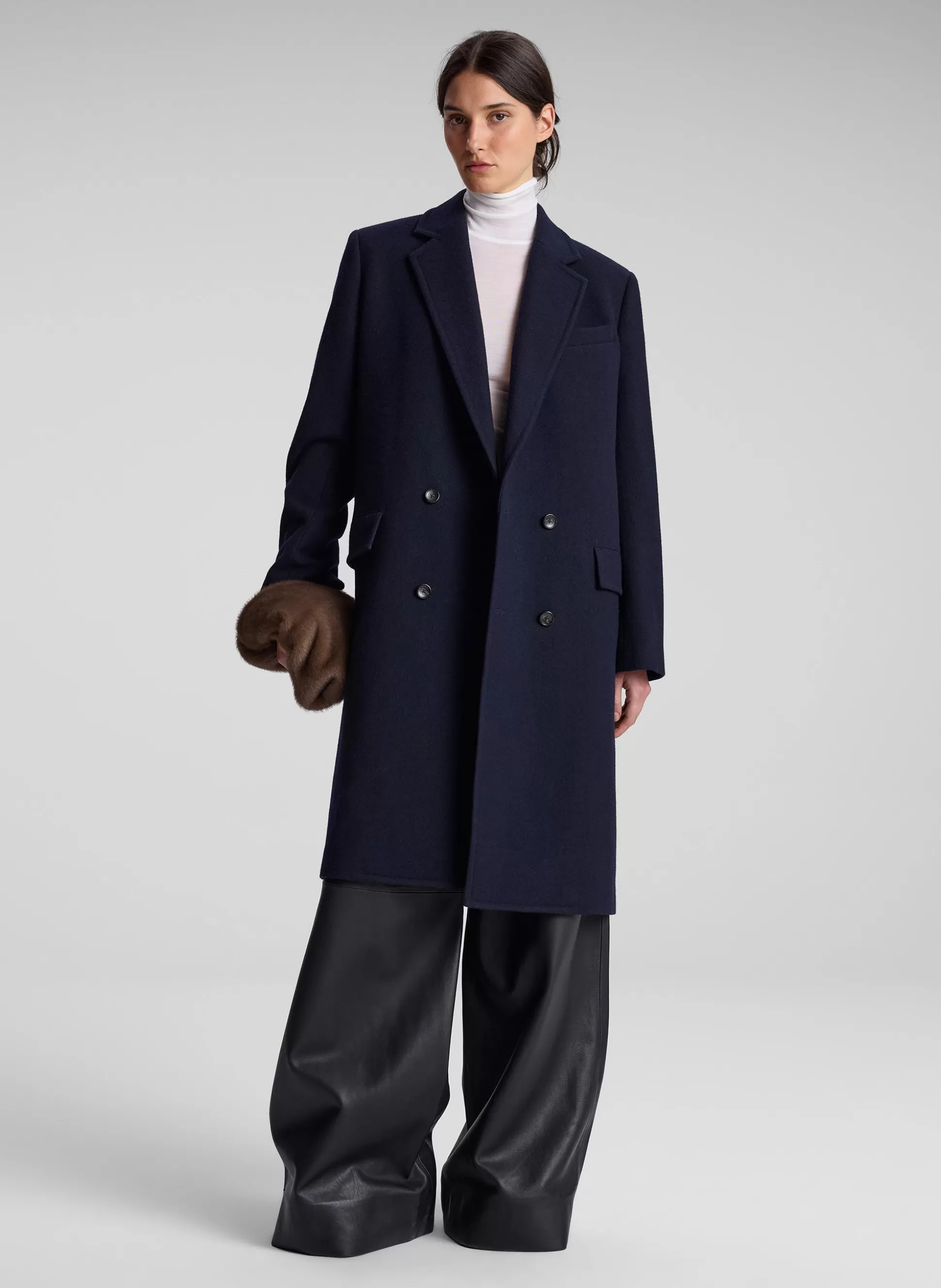 Jackets & Coats>A.L.C. Tanner Oversized Wool Coat Navy