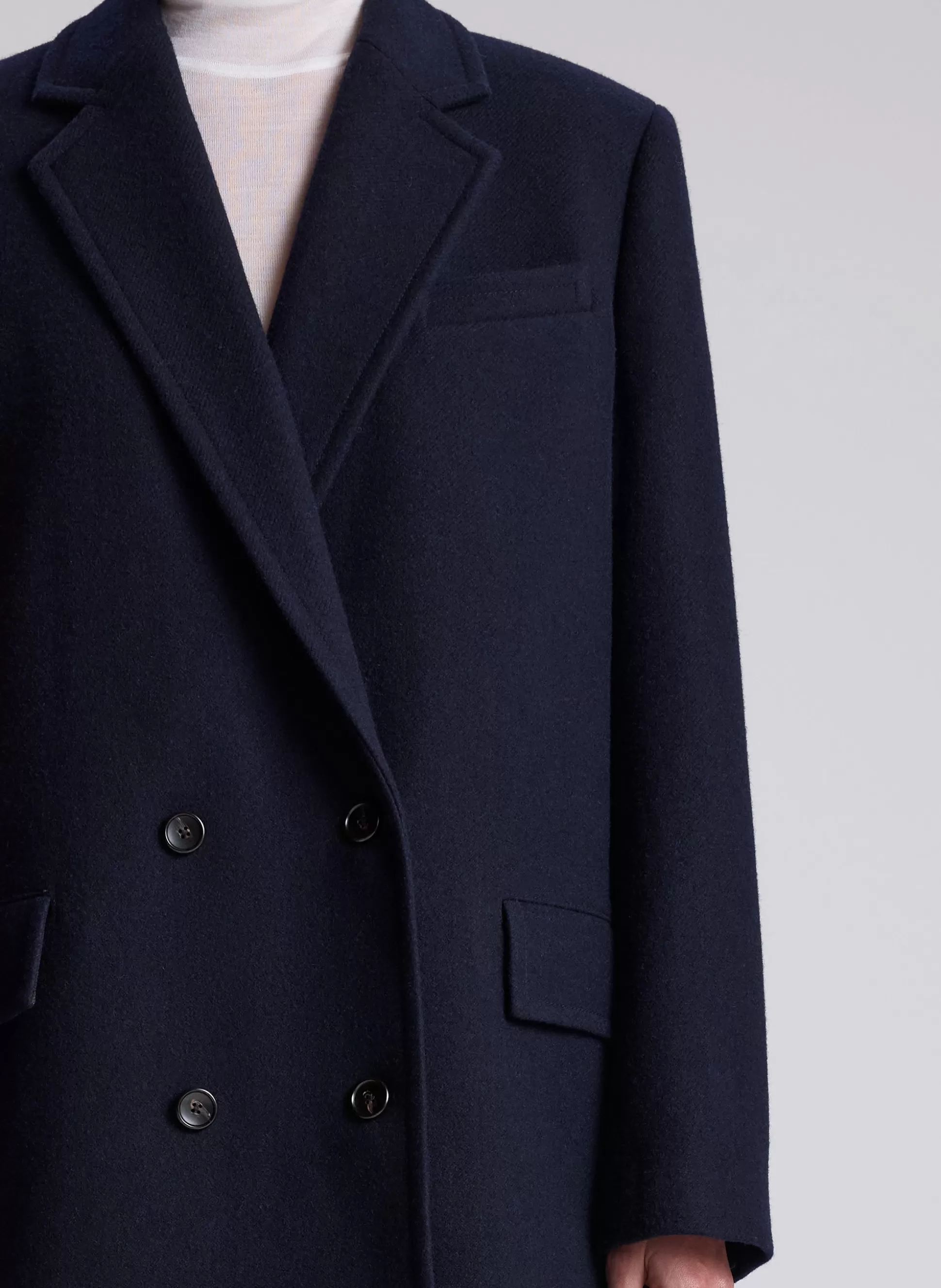 Jackets & Coats>A.L.C. Tanner Oversized Wool Coat Navy