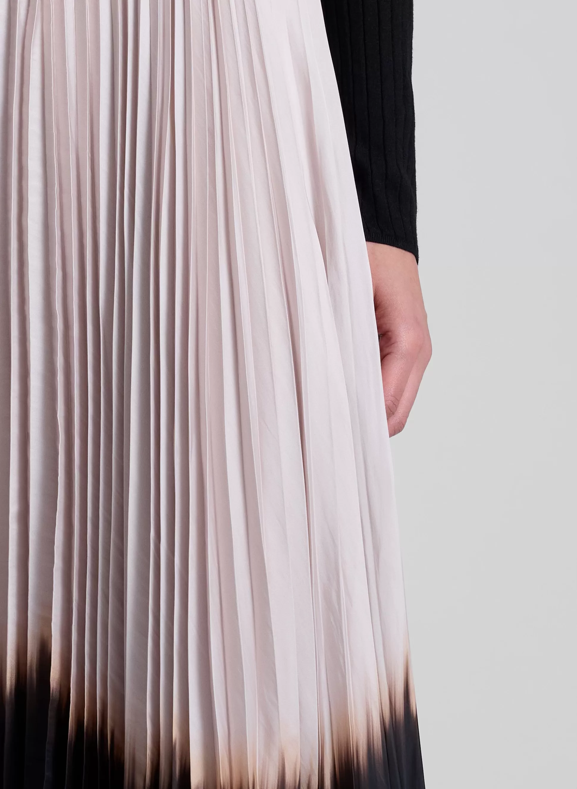 Bottoms | Skirts>A.L.C. Tatum Pleated Midi Skirt Oyster/Black