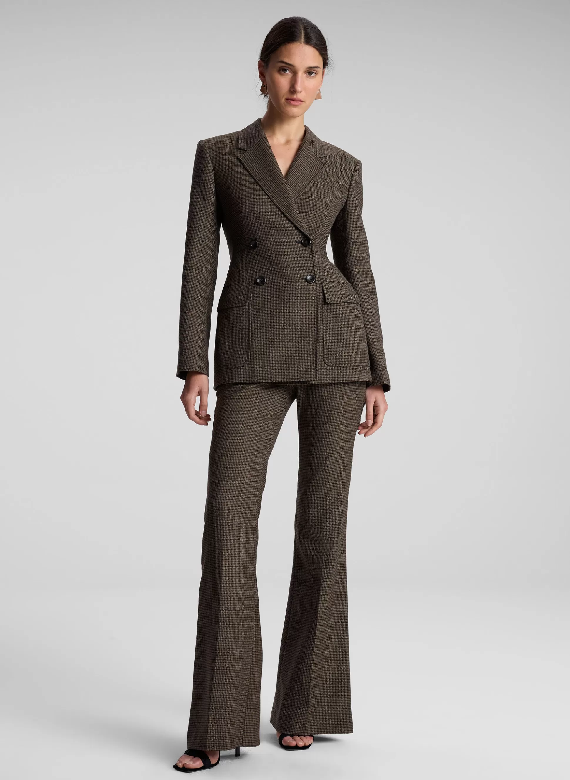 Jackets & Coats>A.L.C. Tess Mini Houndstooth Jacket Tan/Olive