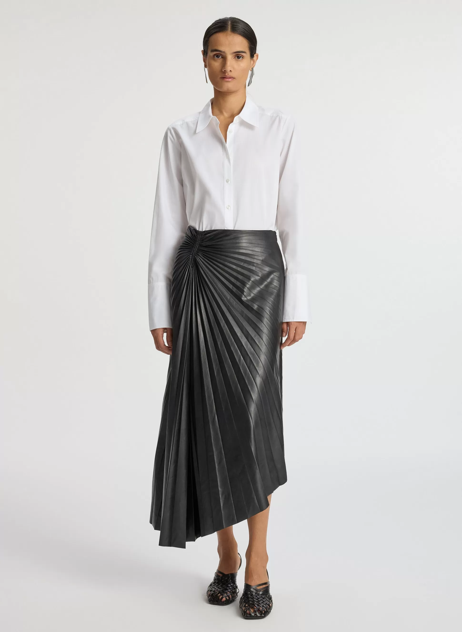 Bottoms | Skirts>A.L.C. Tracy Smooth Vegan Leather Skirt Black