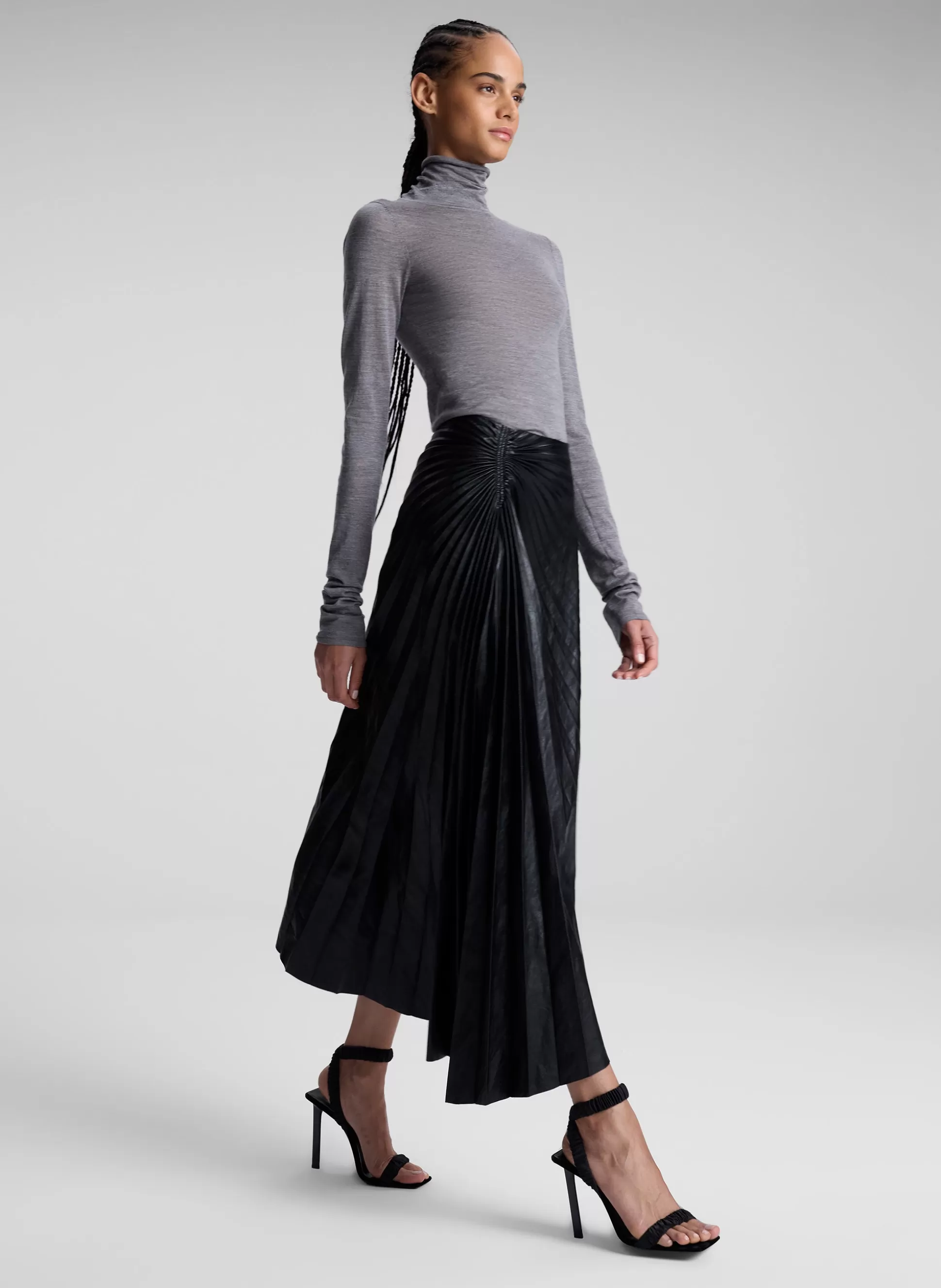 Bottoms | Skirts>A.L.C. Tracy Textured Vegan Leather Skirt Black