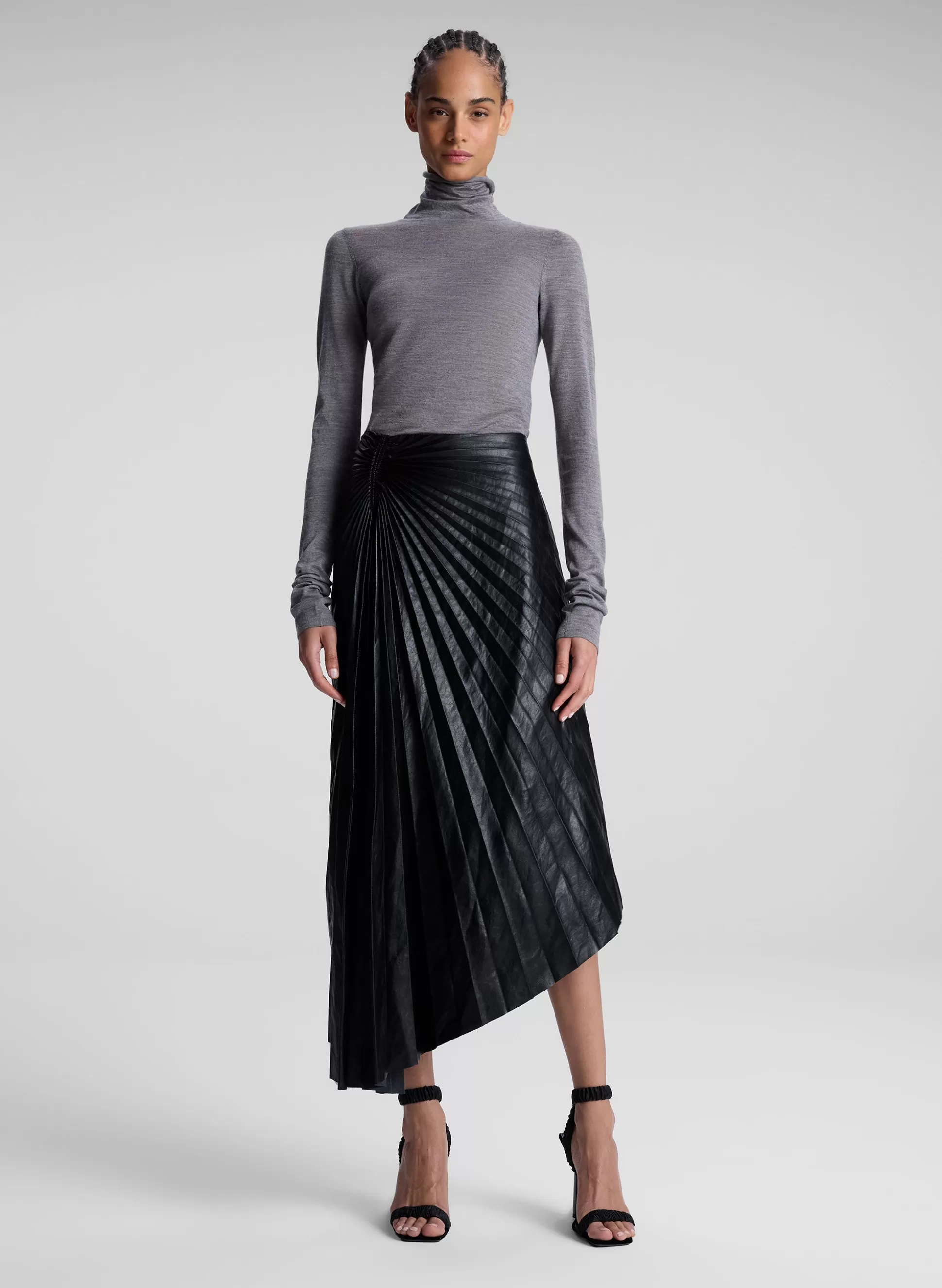 Bottoms | Skirts>A.L.C. Tracy Textured Vegan Leather Skirt Black