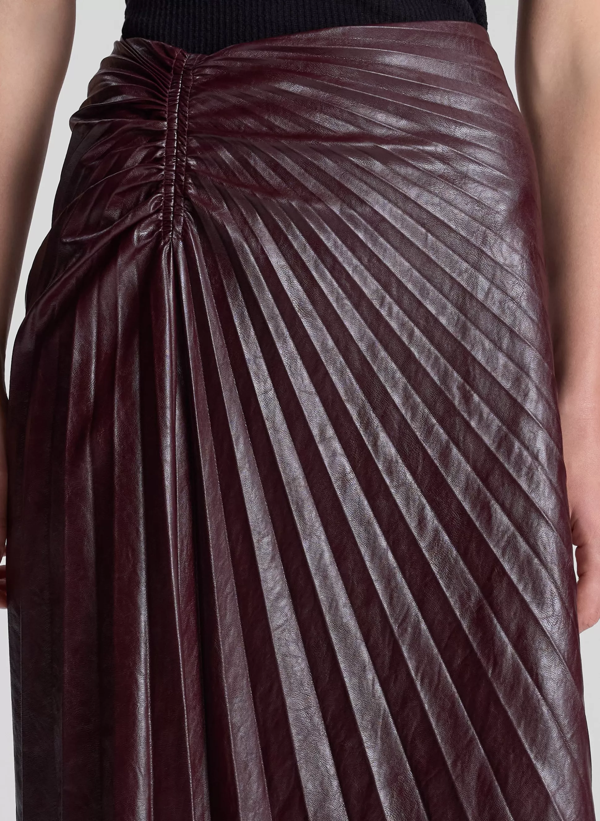 Bottoms | Skirts>A.L.C. Tracy Textured Vegan Leather Skirt Cordovan