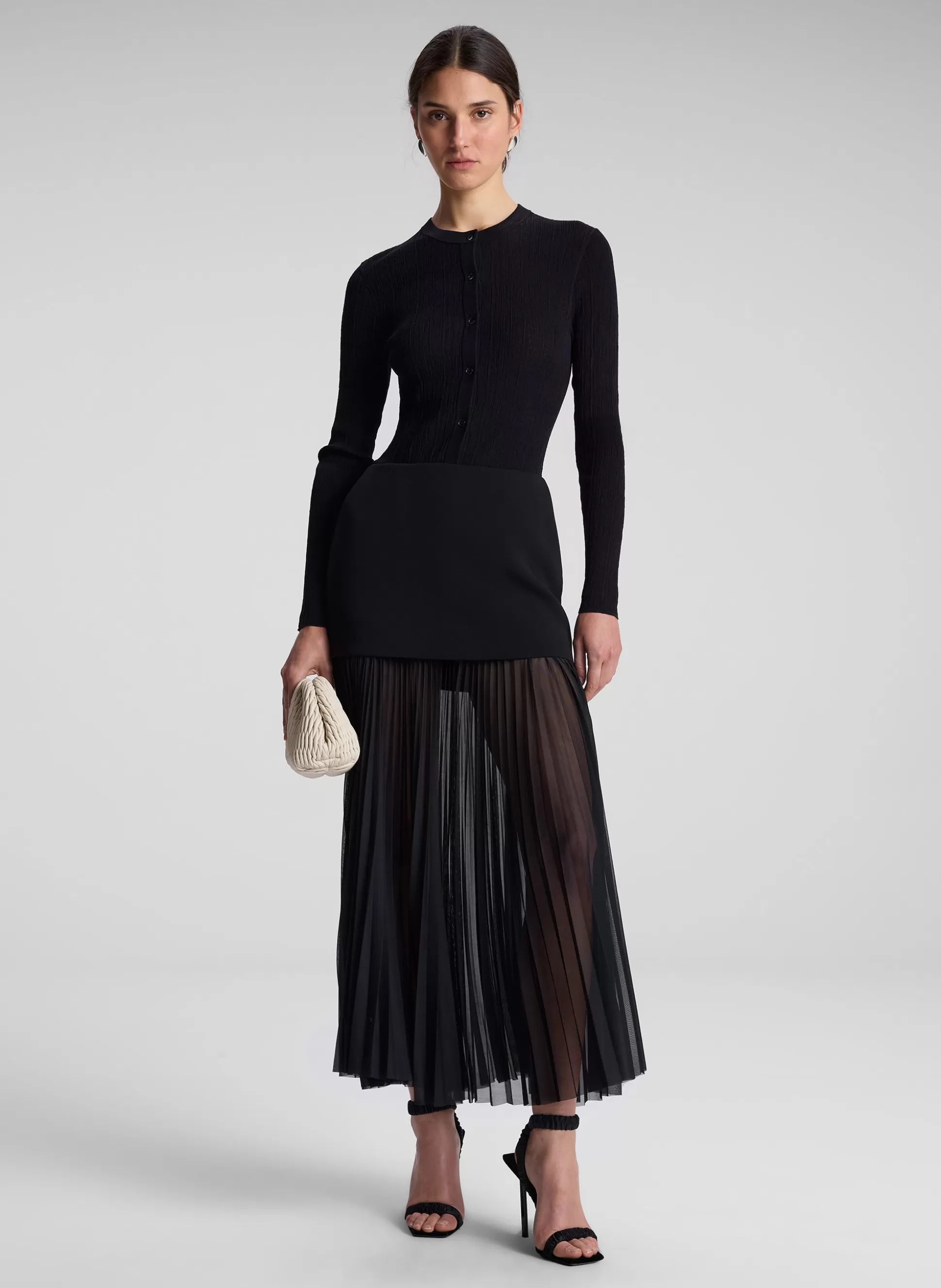 Bottoms | Skirts>A.L.C. Willa Pleated Maxi Skirt Black